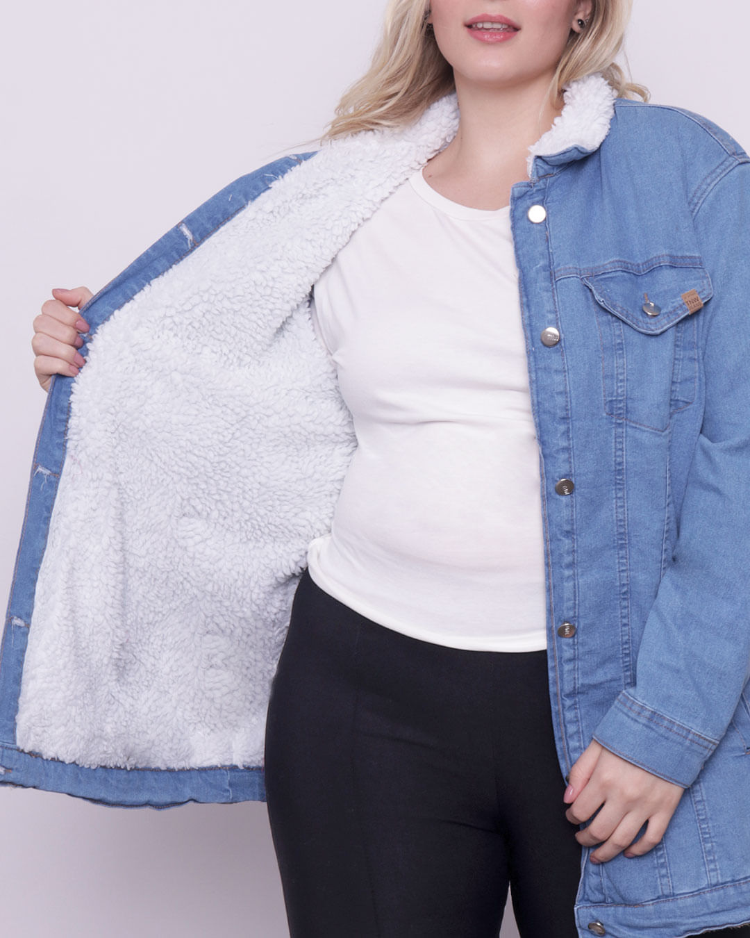 Plus Size Jaqueta Jeans Feminina Longa Jaqueta Feminina Jeans Plus