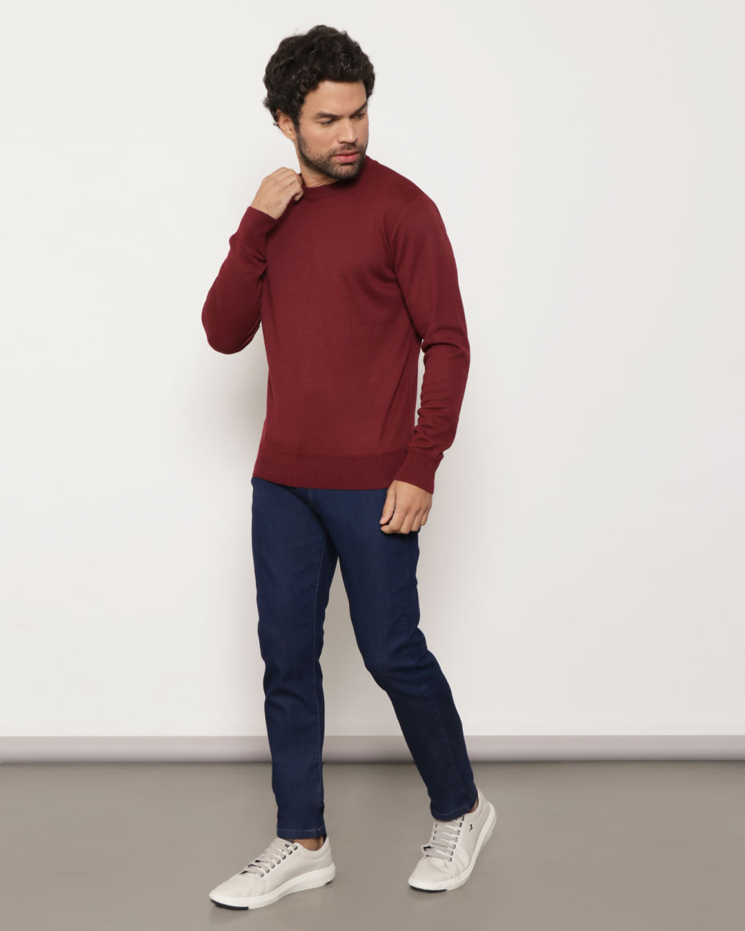 Calça Jeans Masculina Básica Reta Azul Marinho