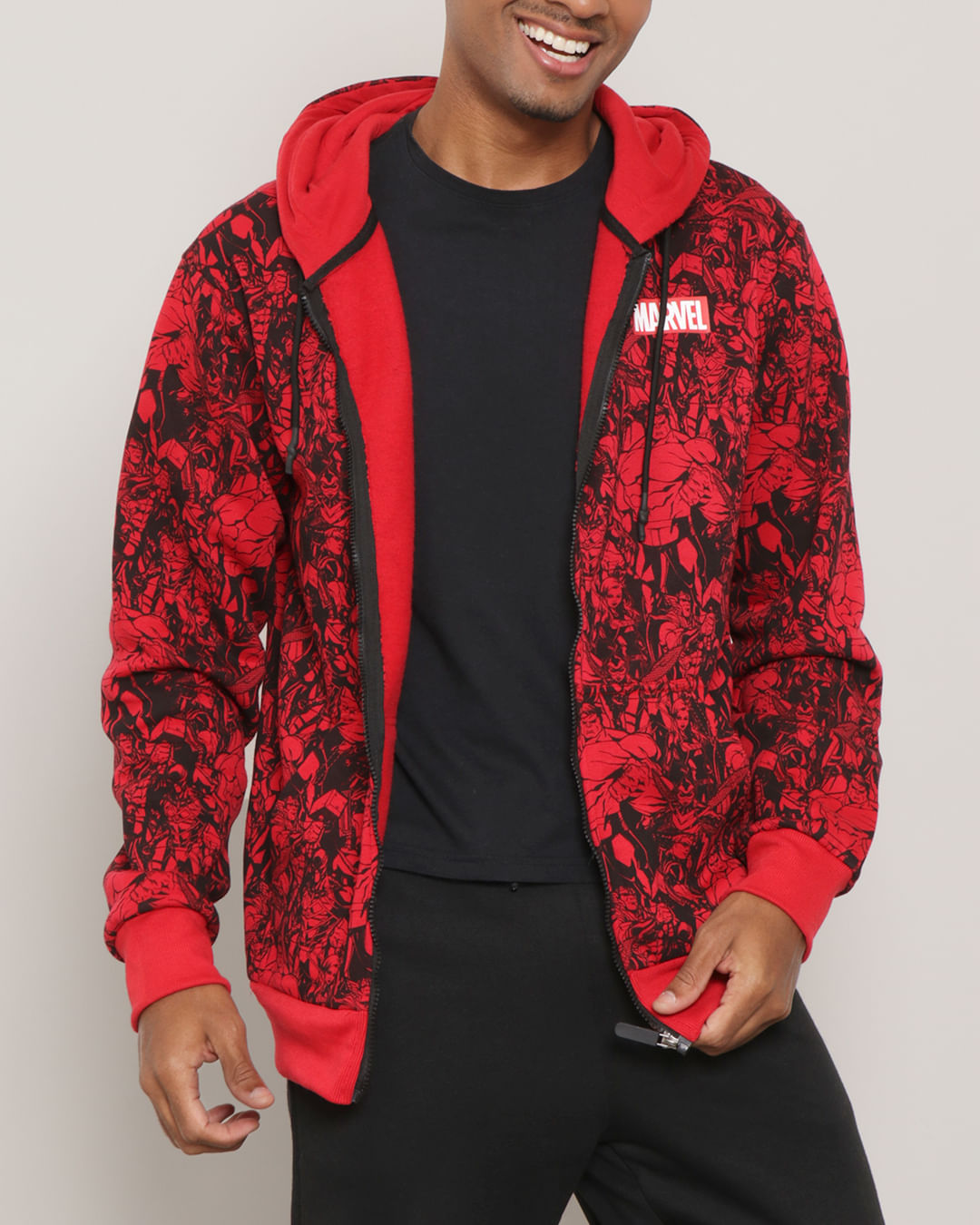 Marvel Casaco Masculino Estampado Capita Marvel Jaqueta Moletom