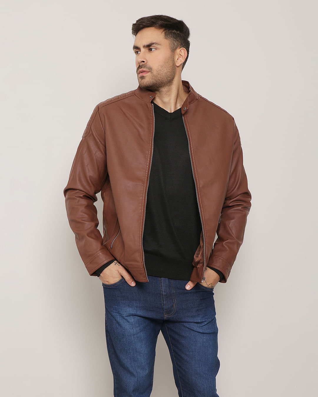 Fragrance Jaqueta Bomber Masculina Marrom Jaqueta Bomber