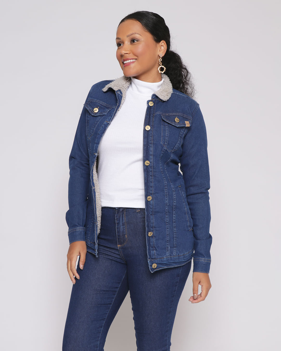 Jaqueta Jeans Feminina Longa Jaqueta Jeans Com Forro Jaqueta Jeans