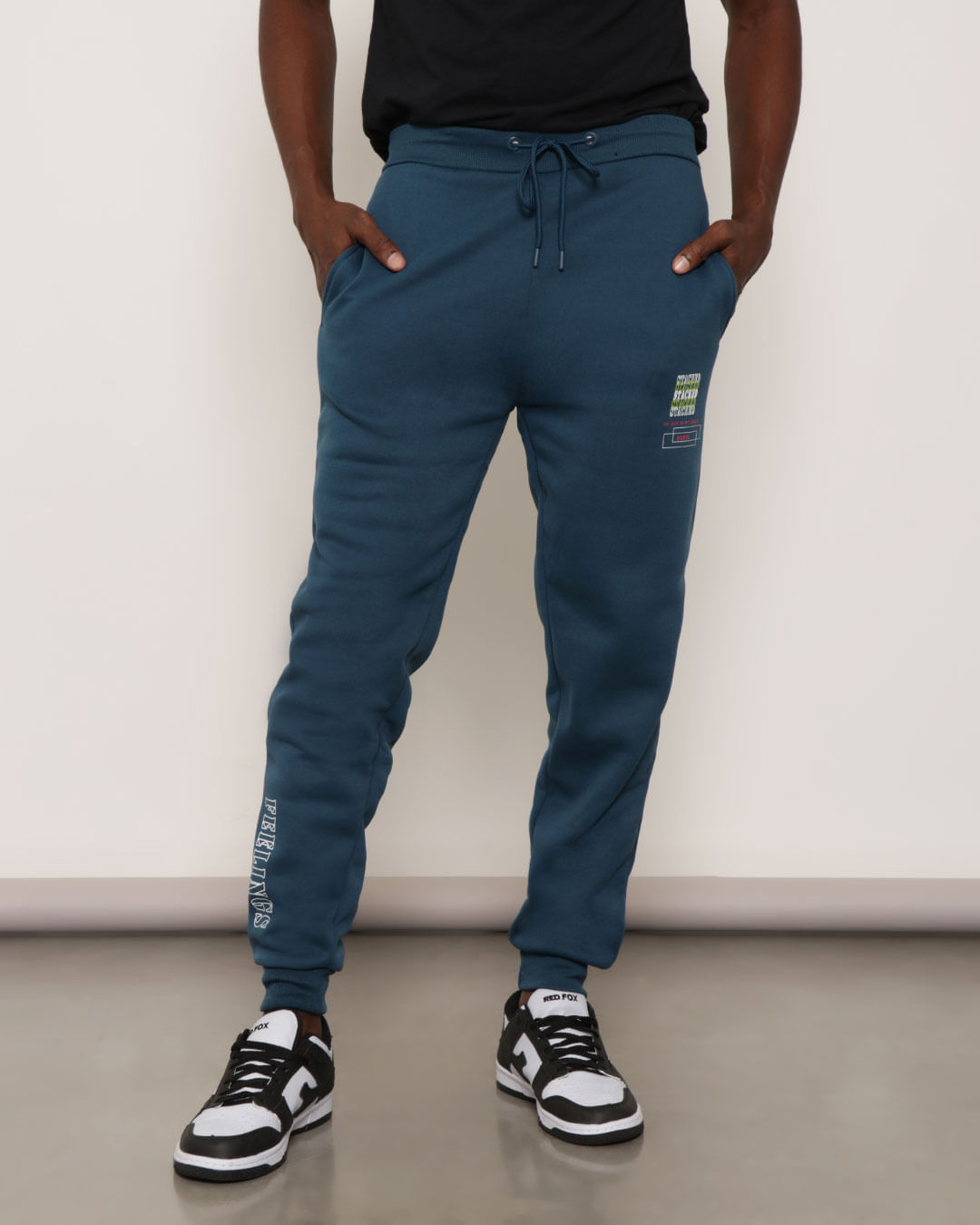 Moletom Jogger Azul Marinho CalÃ§a Jogger Masculina Slim Calça