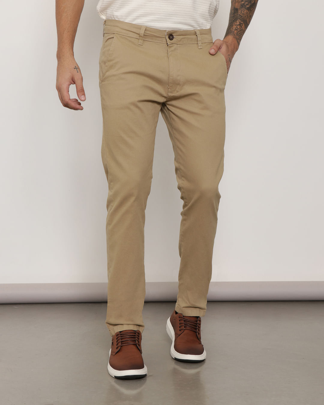 Alfaiataria CalÇa De Sarja Masculina Marrom Calça Sarja