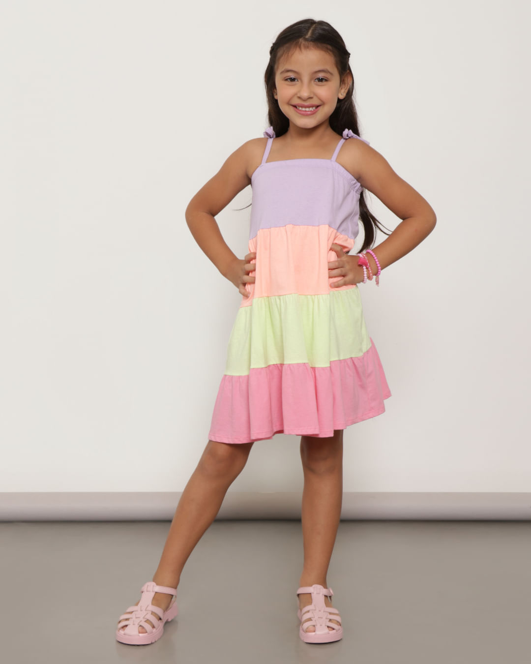 Vestido Três Marias Alça Fina Com Amarração Lilás