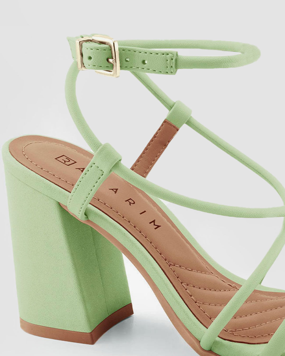 Sandália Feminina Salto Bloco Ramarim Verde