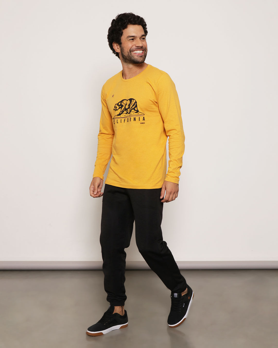 Calça Moletom Masculina Jogger Com Bolso Mescla Preta