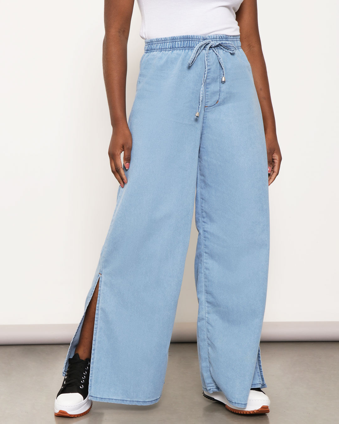 Calça Pantalona Jeans CalÇa Jeans Feminina Com Elastico Calça