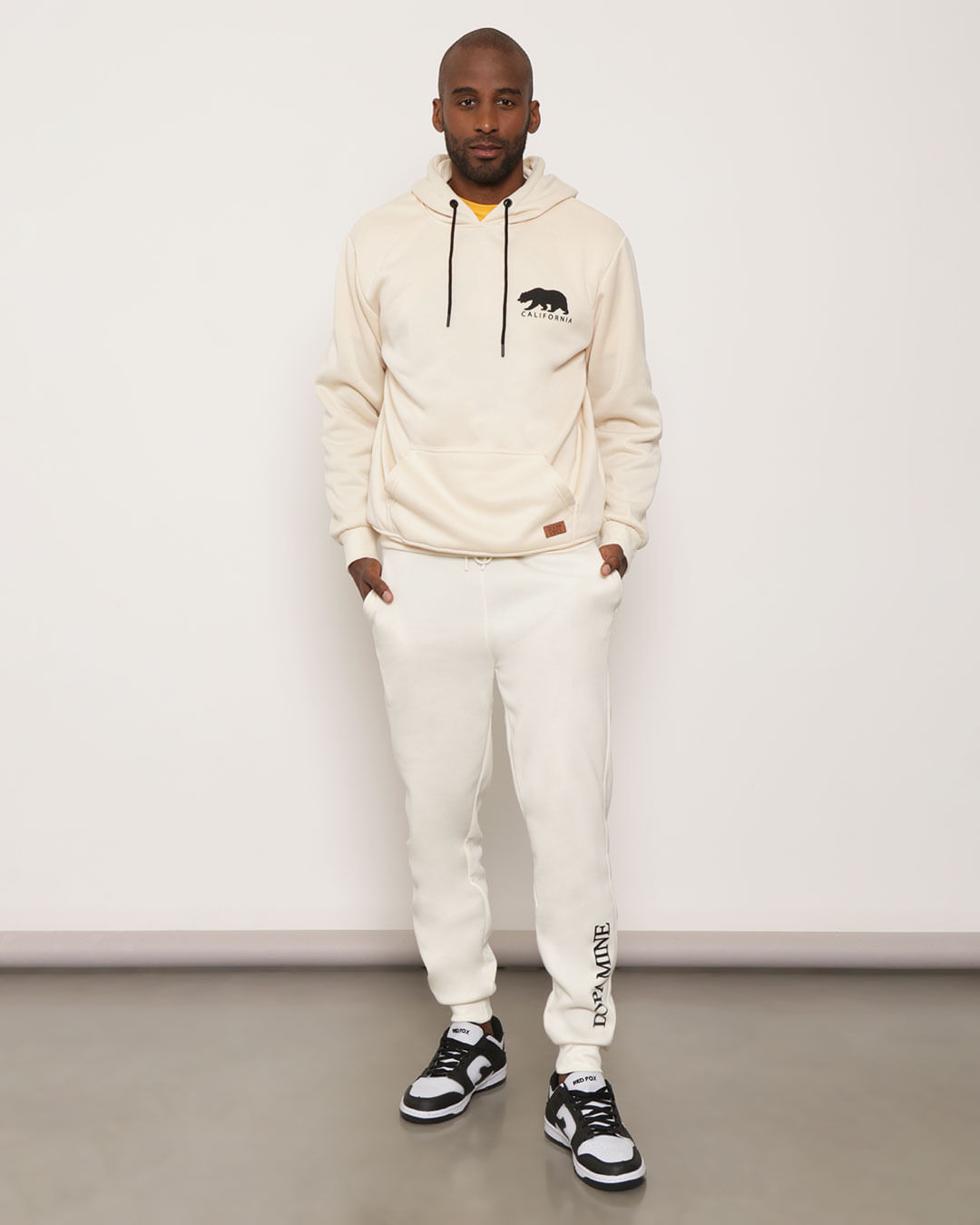 Calça Moletom Masculina Jogger Atitude Off White