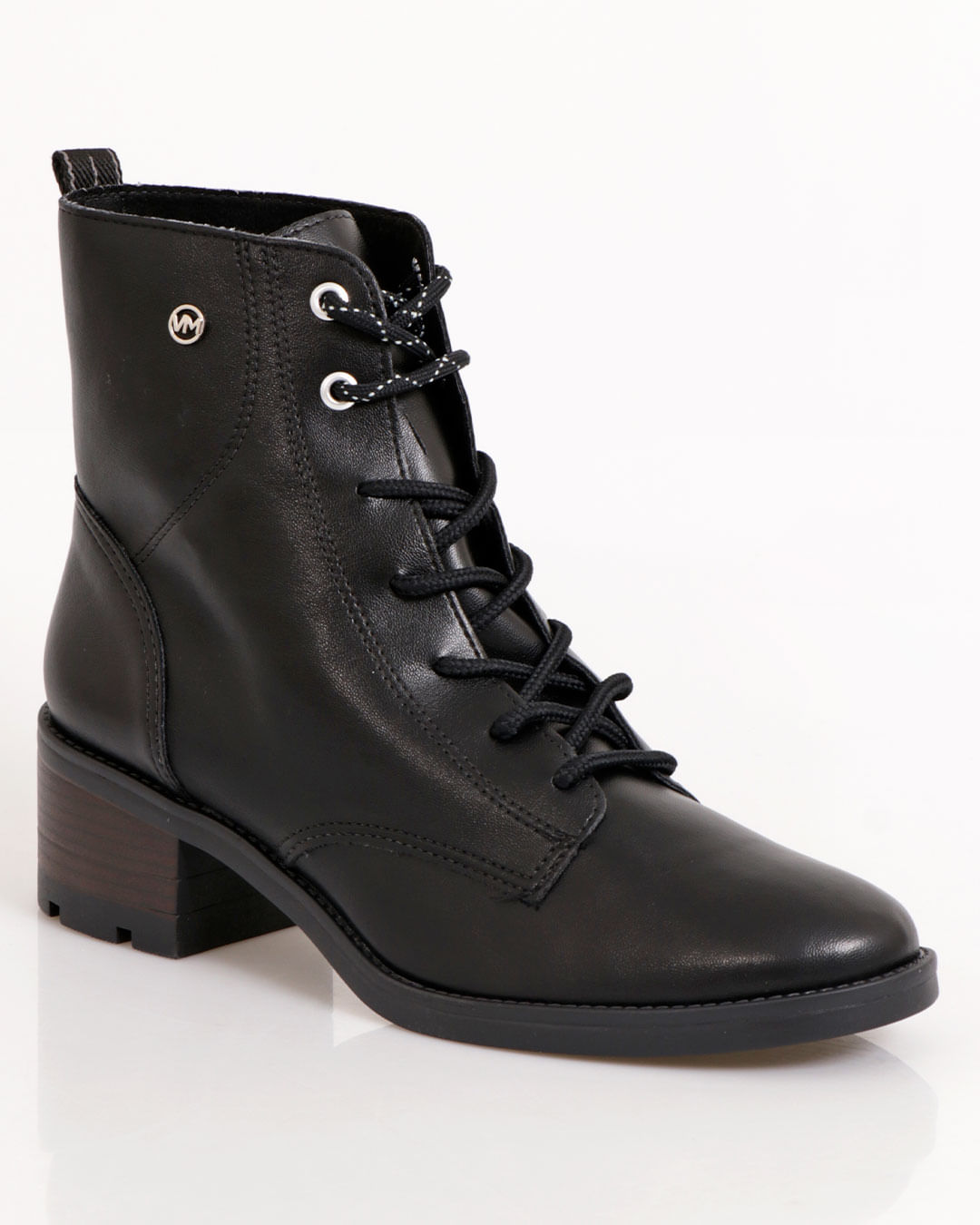 Bota Feminina Coturno Com Cadarço Via Marte Preta