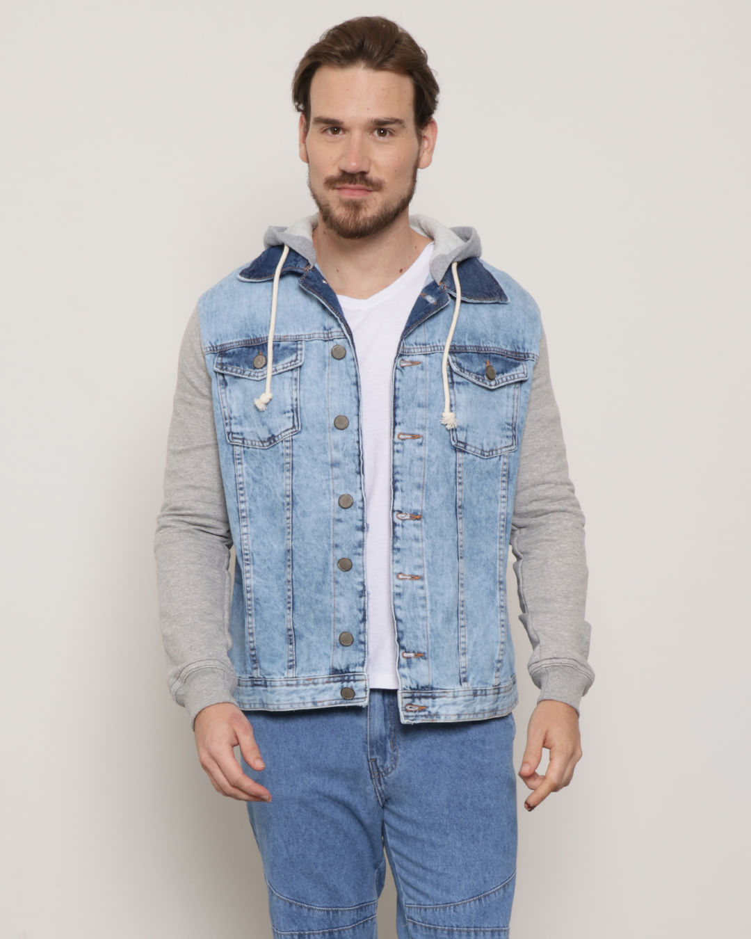 Casaco Jeans Jeans Infantil Blusa Jeans Com Manga De Moletom