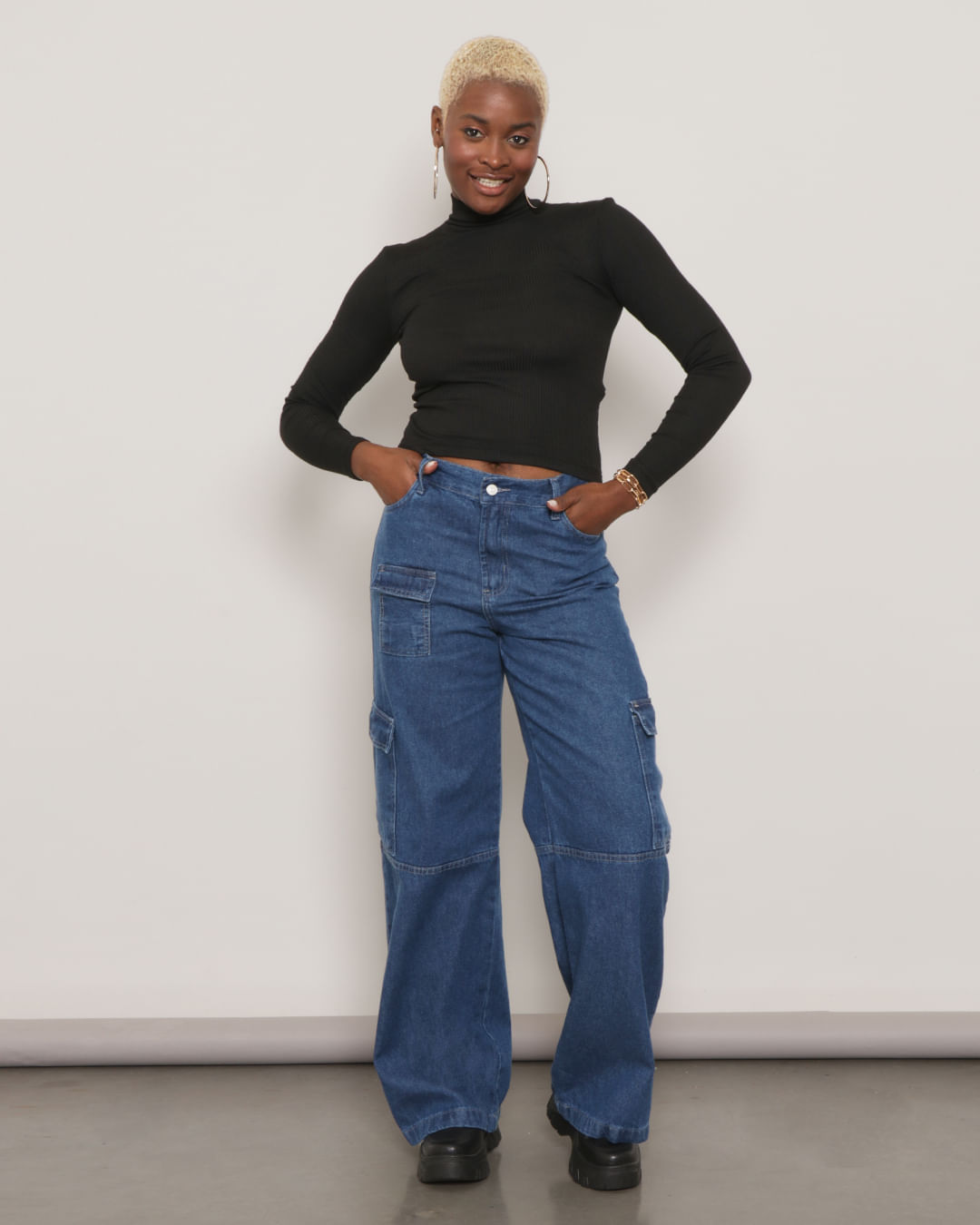 Wide Leg Camisa Com CalÃ§a Jeans Feminina Wide Leg Jeans Com