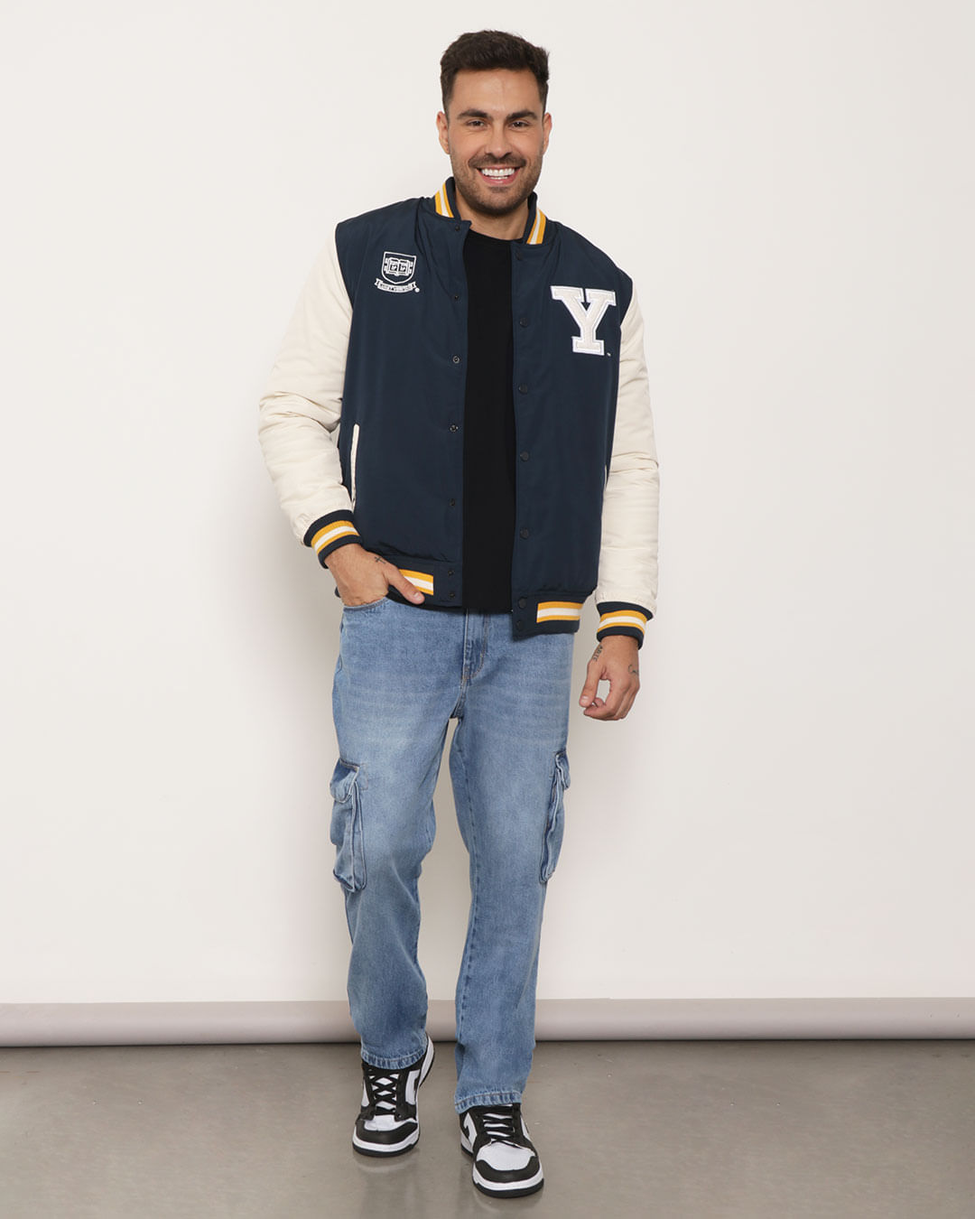 Jaqueta Masculina Bomber College Led Marinho