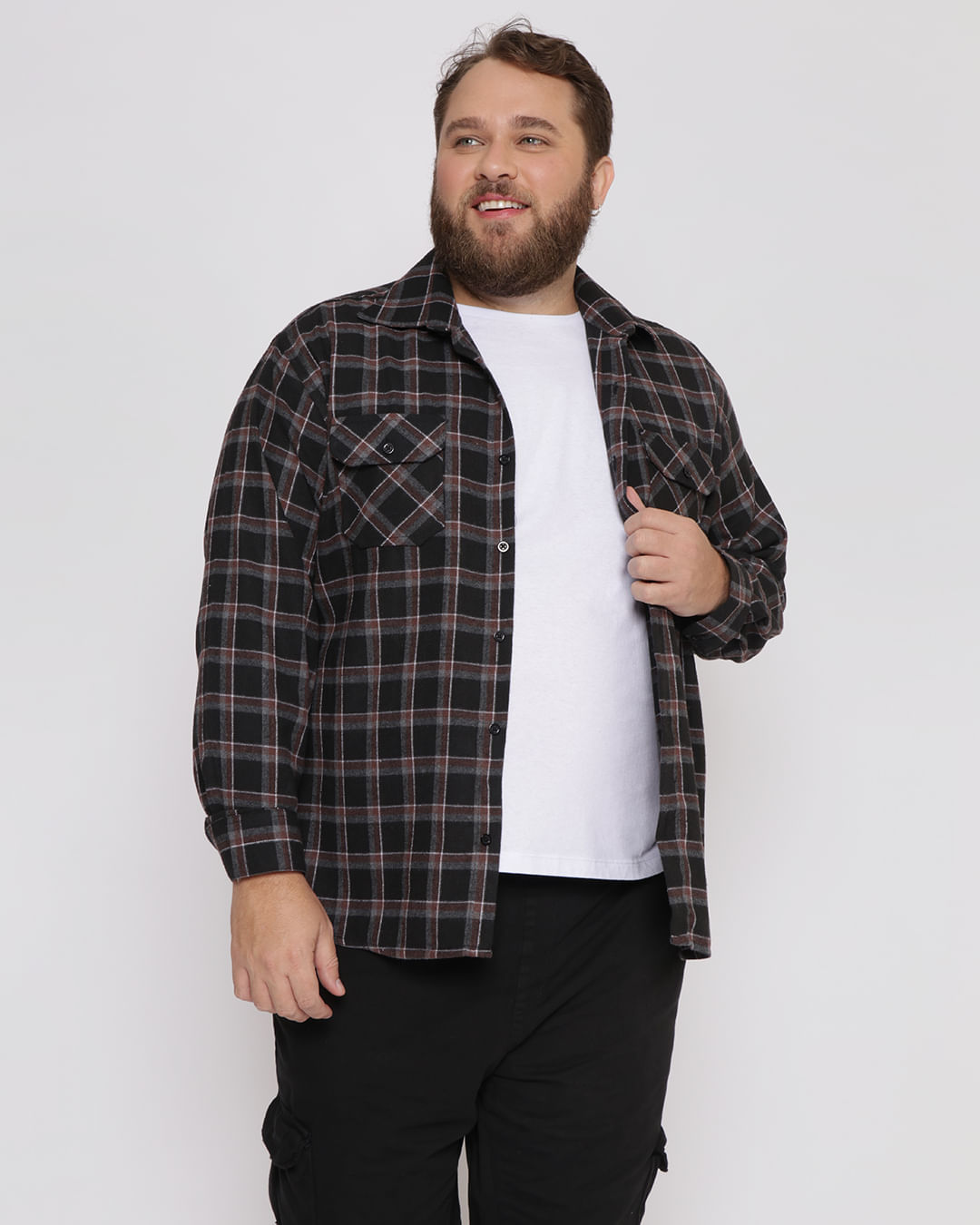 Xadrez Masculina CalÃ§a Preta Xadrez Camisa Masculina Plus Size