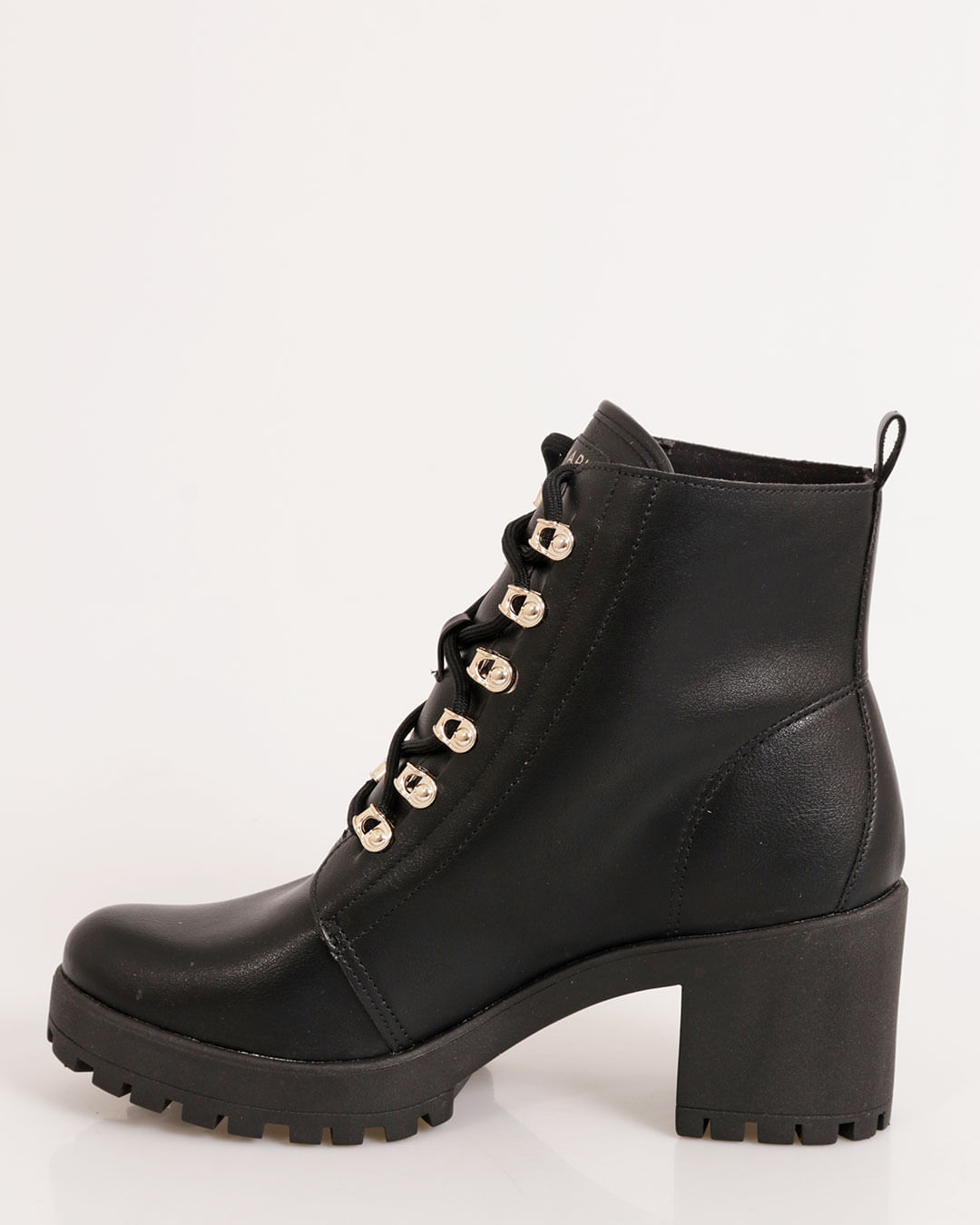 Bota Feminina Coturno Ramarim Cano Médio Tratorada Preta