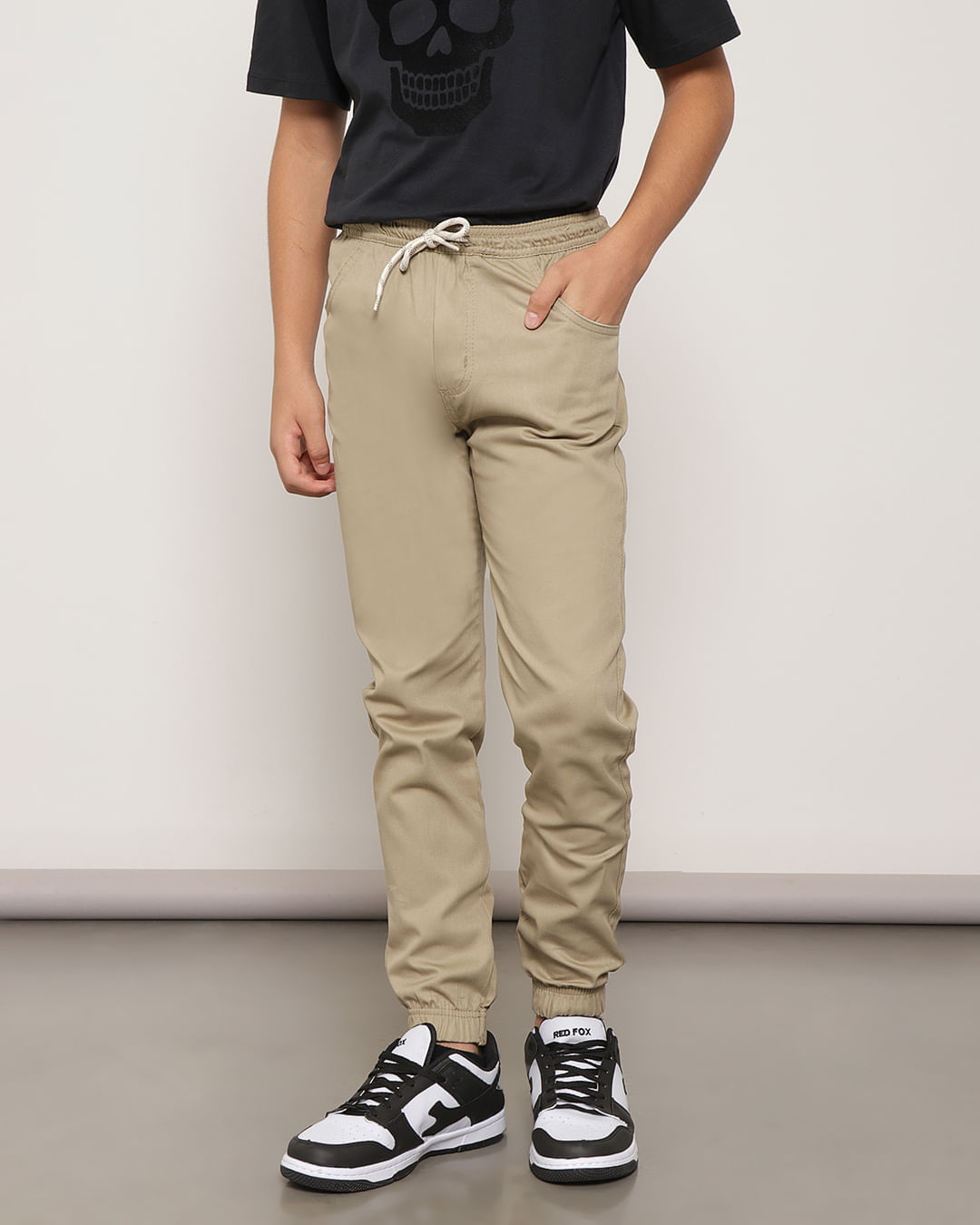 Calça Sarja Juvenil Jogger Caqui