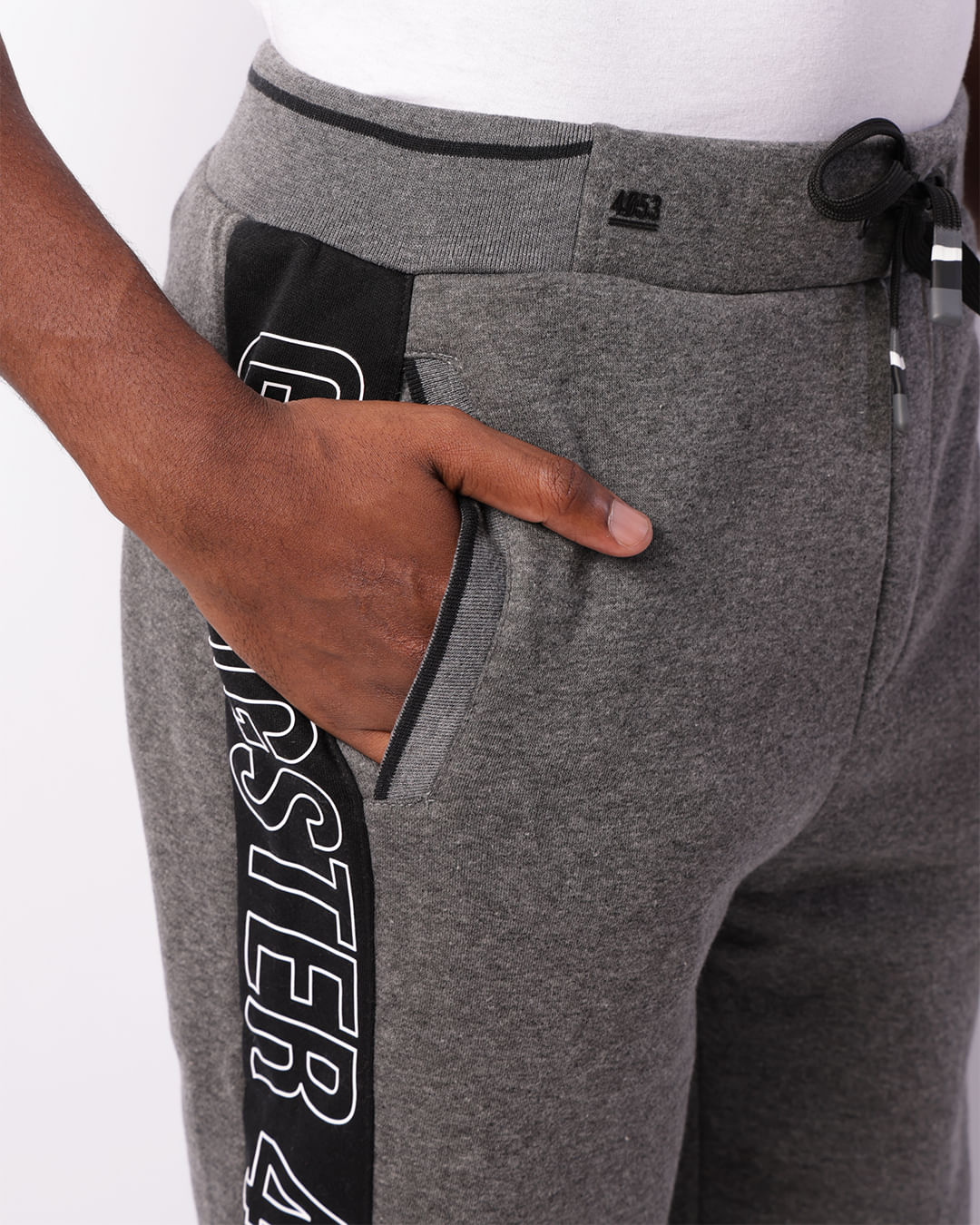 Calça Moletom Masculina Gangster Com Bolso Cinza