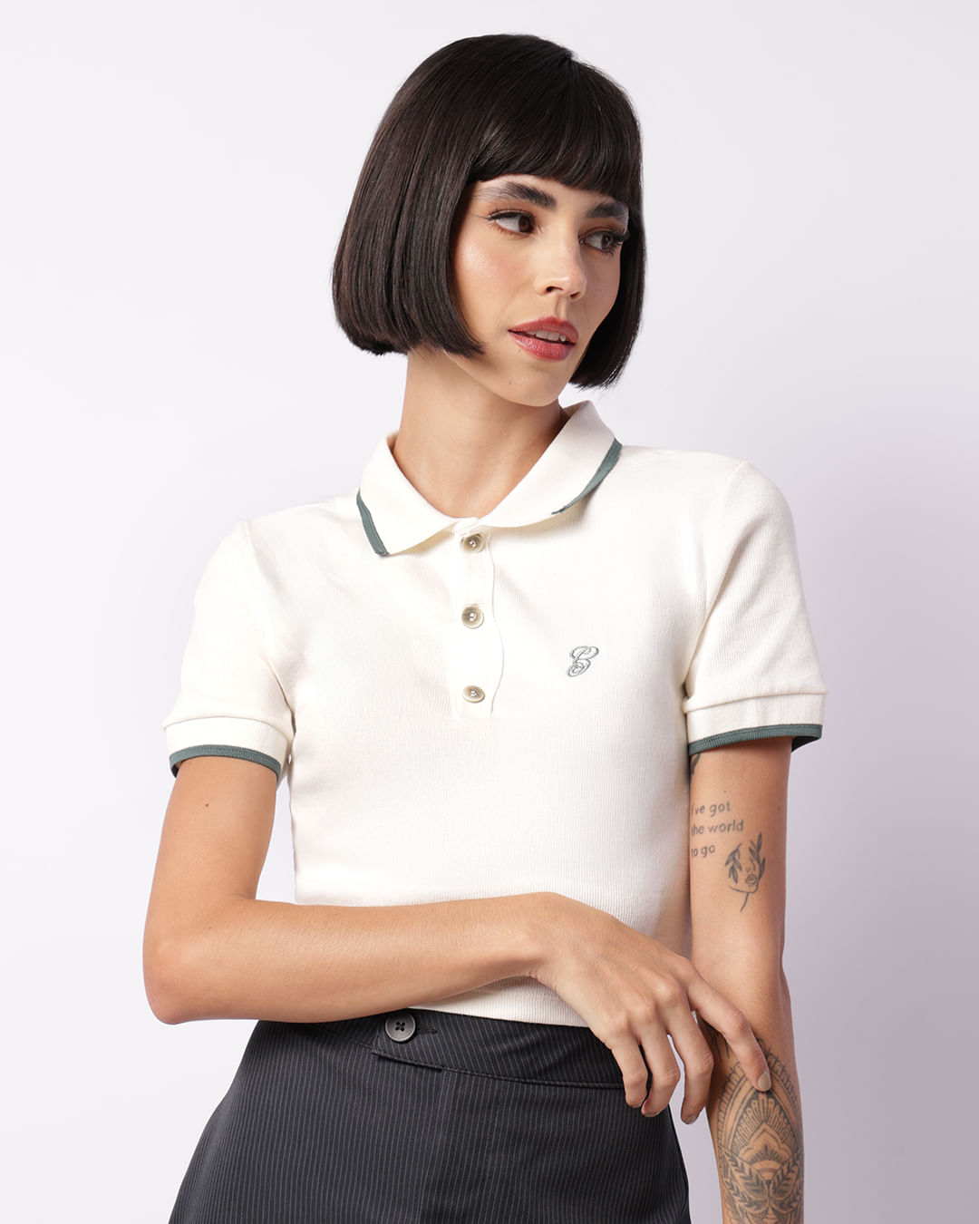 Lacoste Feminino Cropped Lacoste Polo Top Esportivo Feminino