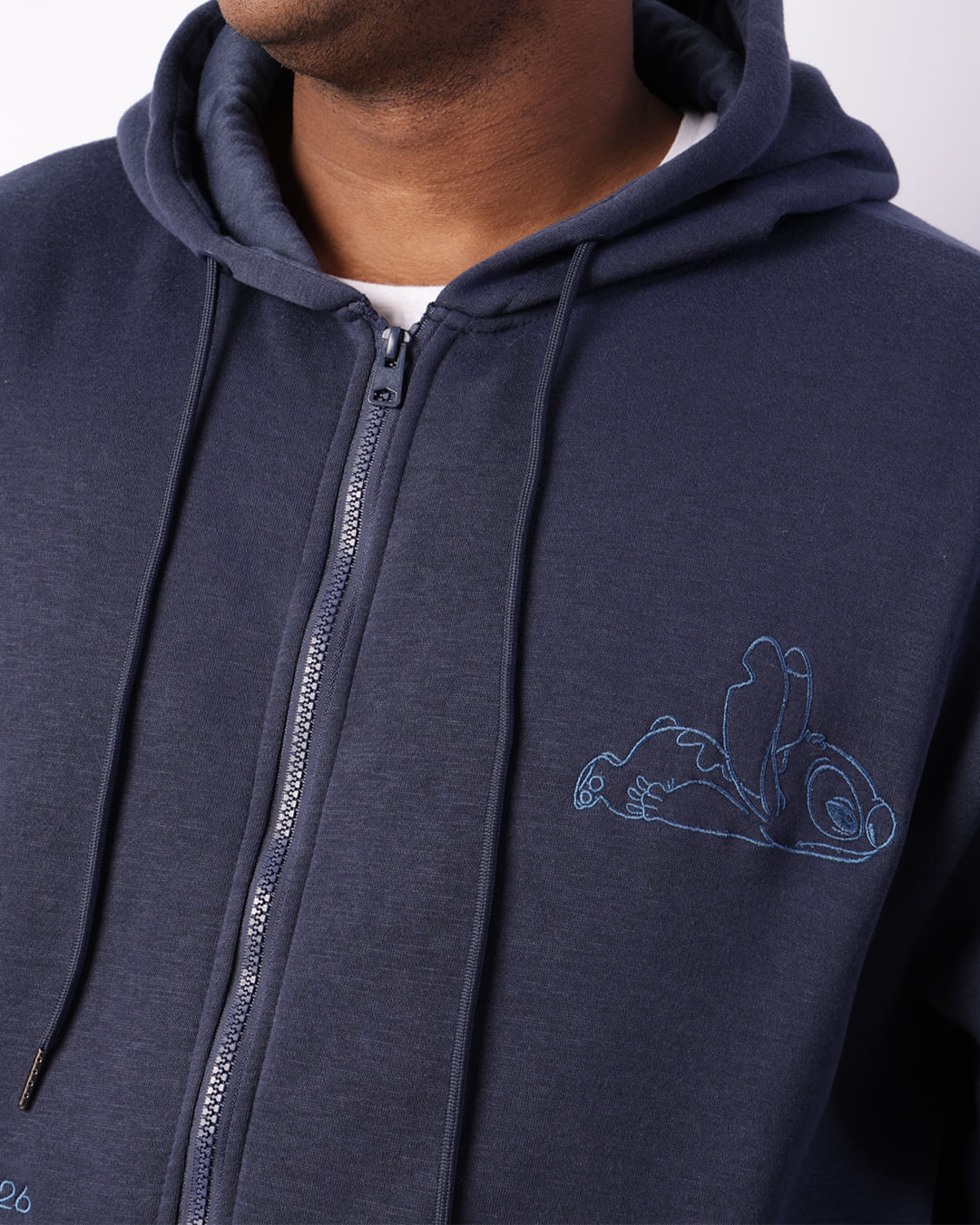 Jaqueta Moletom Plus Size Masculina Disney Stitch Marinho - Main Image