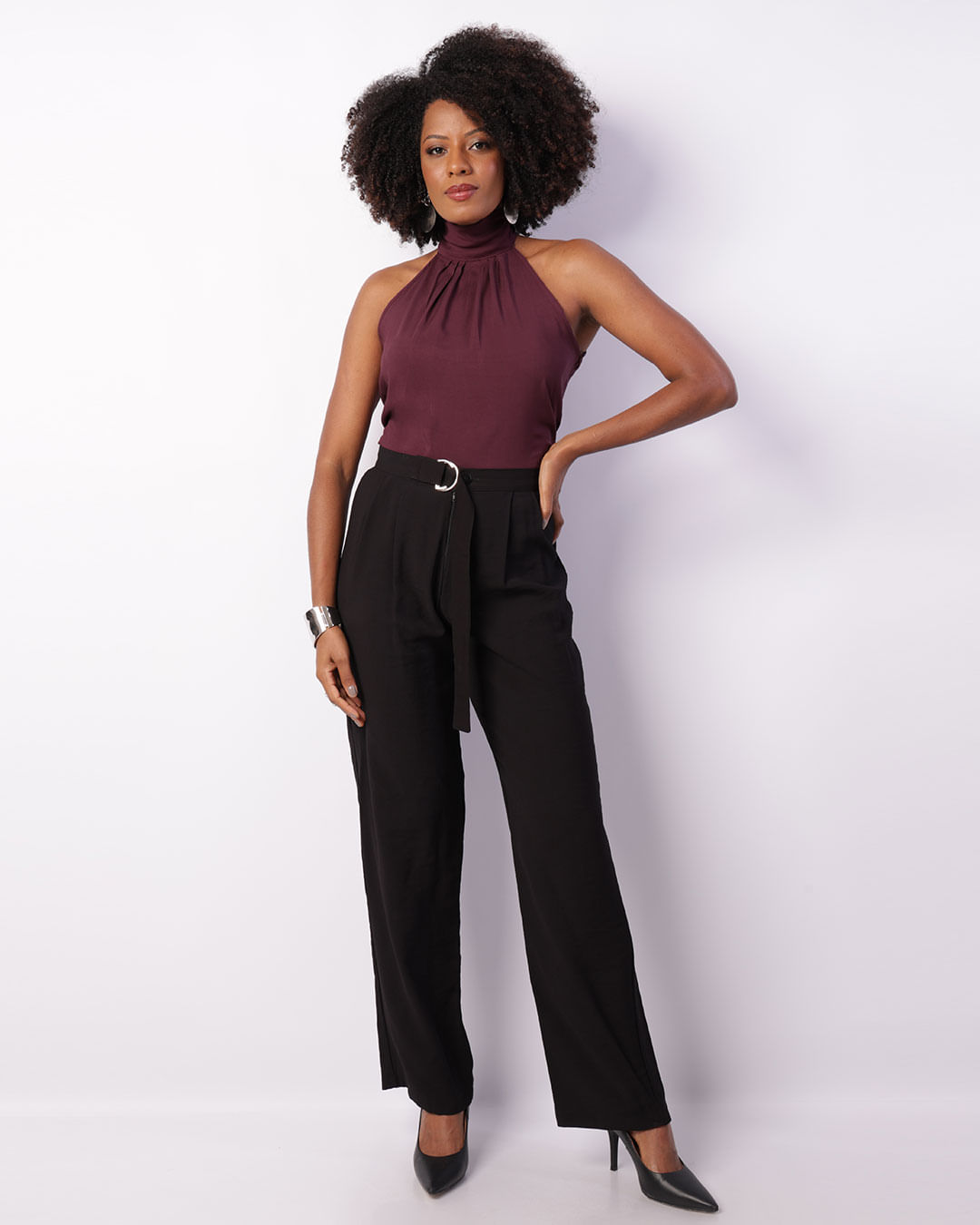 Regata Feminina Viscose Gola Alta Roxa-1744827557181