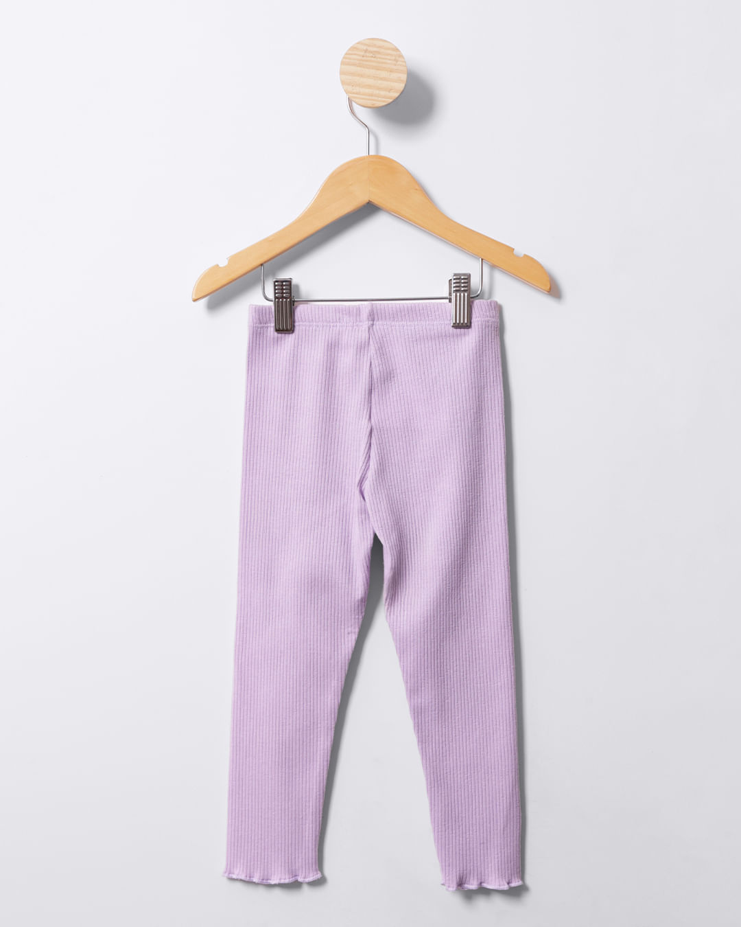Calça Legging Bebê Canelada Com Bordado Lilás -1744887959253