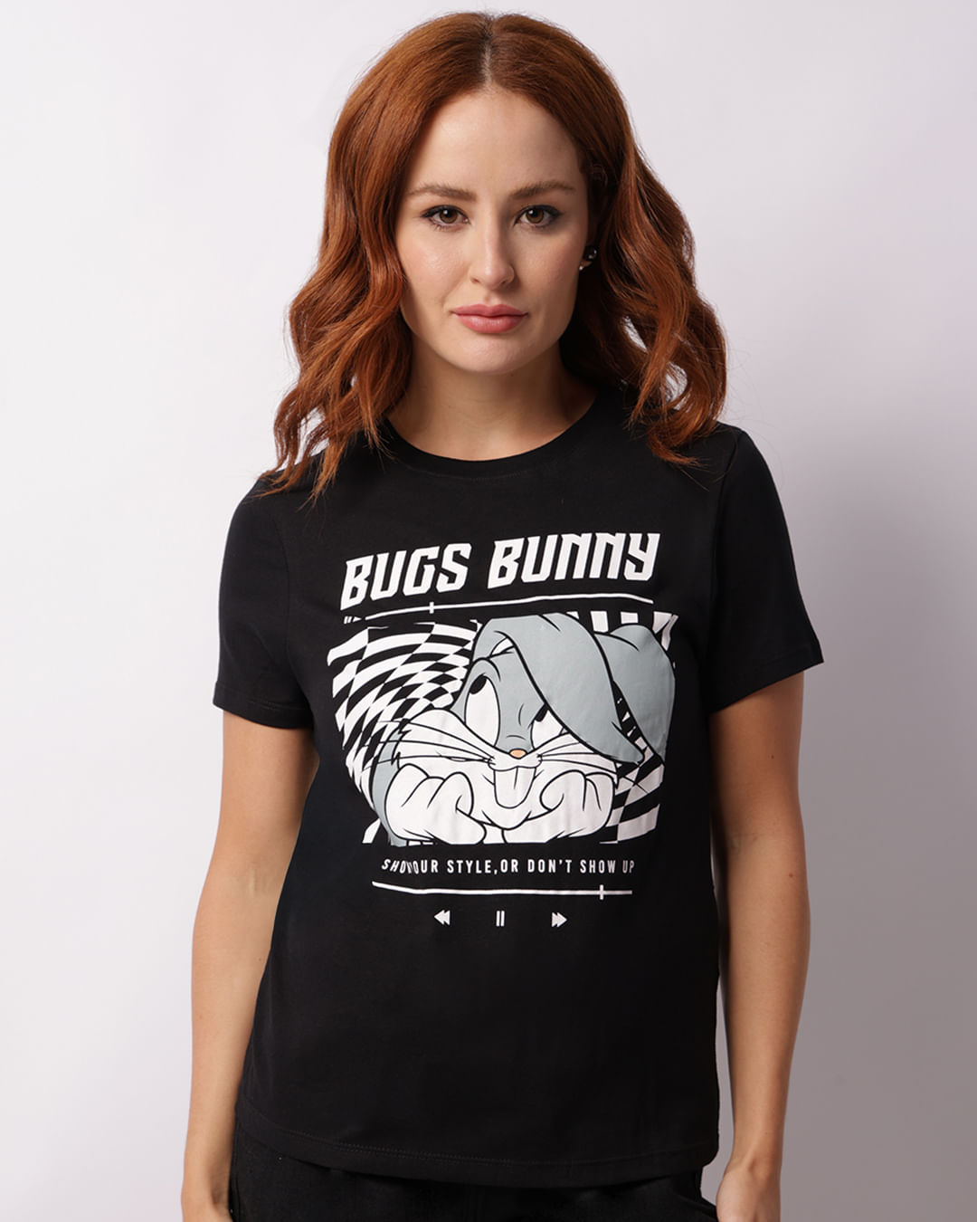 Camiseta Feminina Looney Tunes Pernalonga Preta-1748347124199