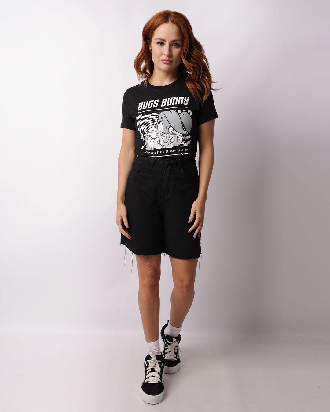 Camiseta Feminina Looney Tunes Pernalonga Preta-1748347157726