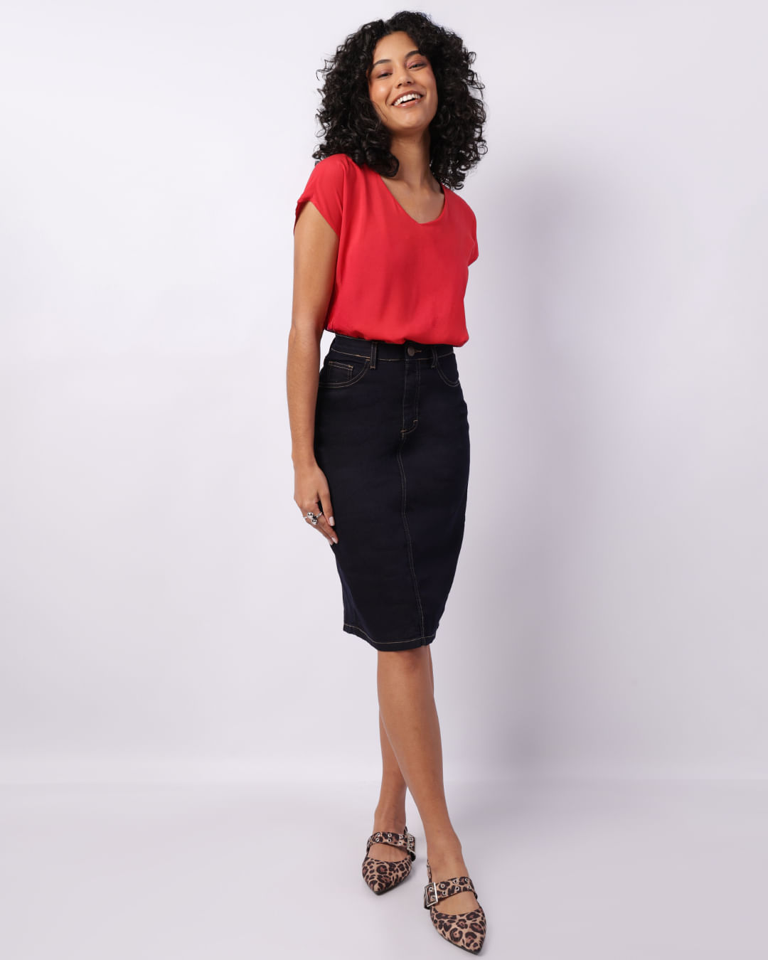 Saia Jeans Feminina Midi Azul-1749140688237