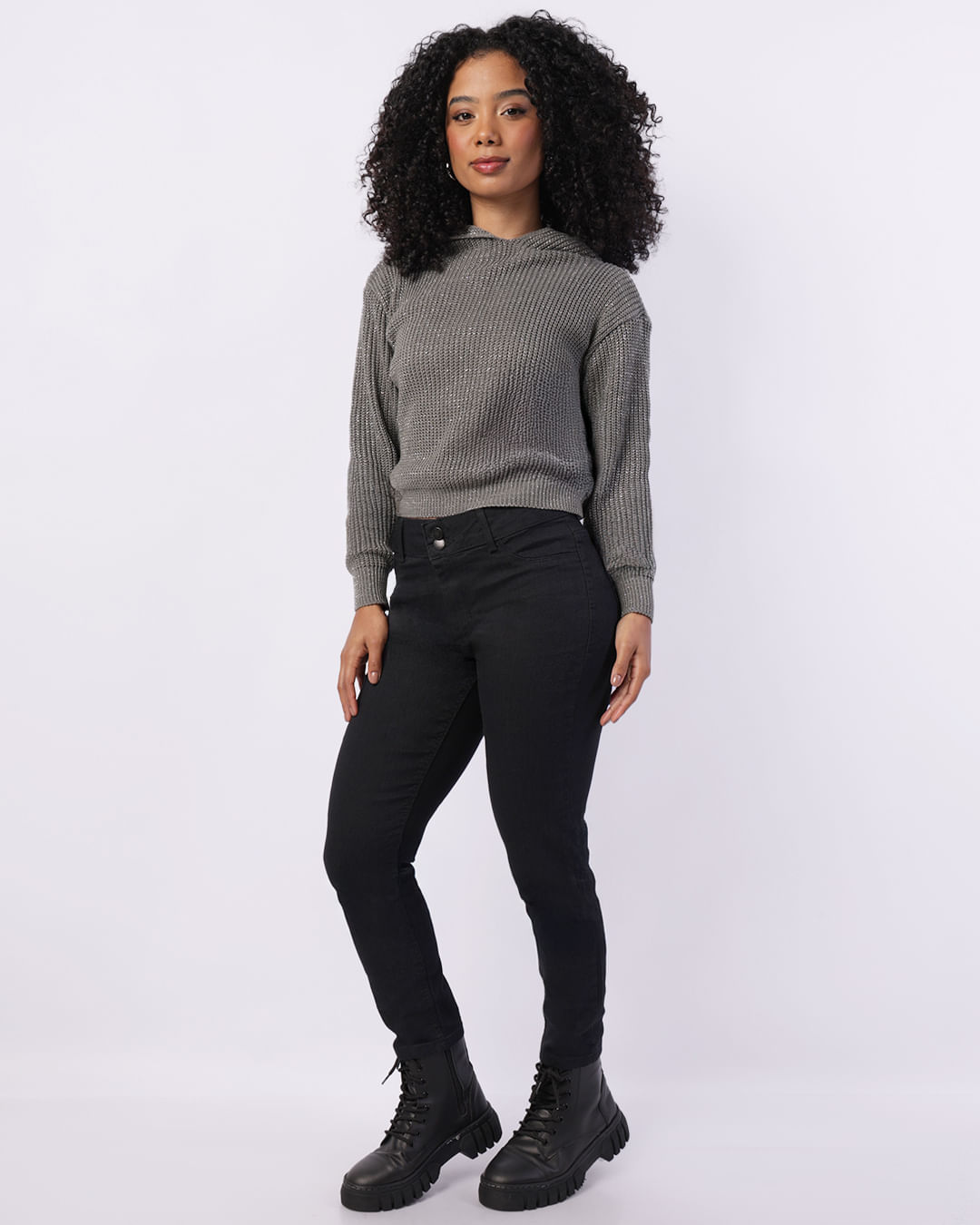 Calça Jeans Feminina Cigarrete Preta-1749562199397