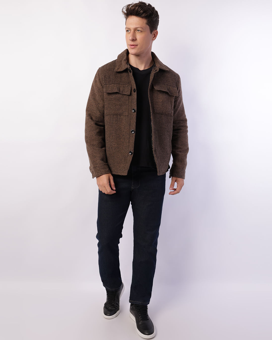 Jacket Casaco Masculino Marrom Couro Marrom Bota Marrom Masculina