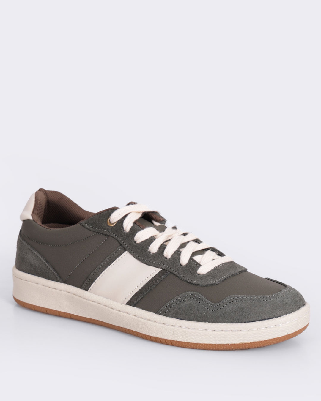 Tênis Masculino Casual com Recortes Suede Verde