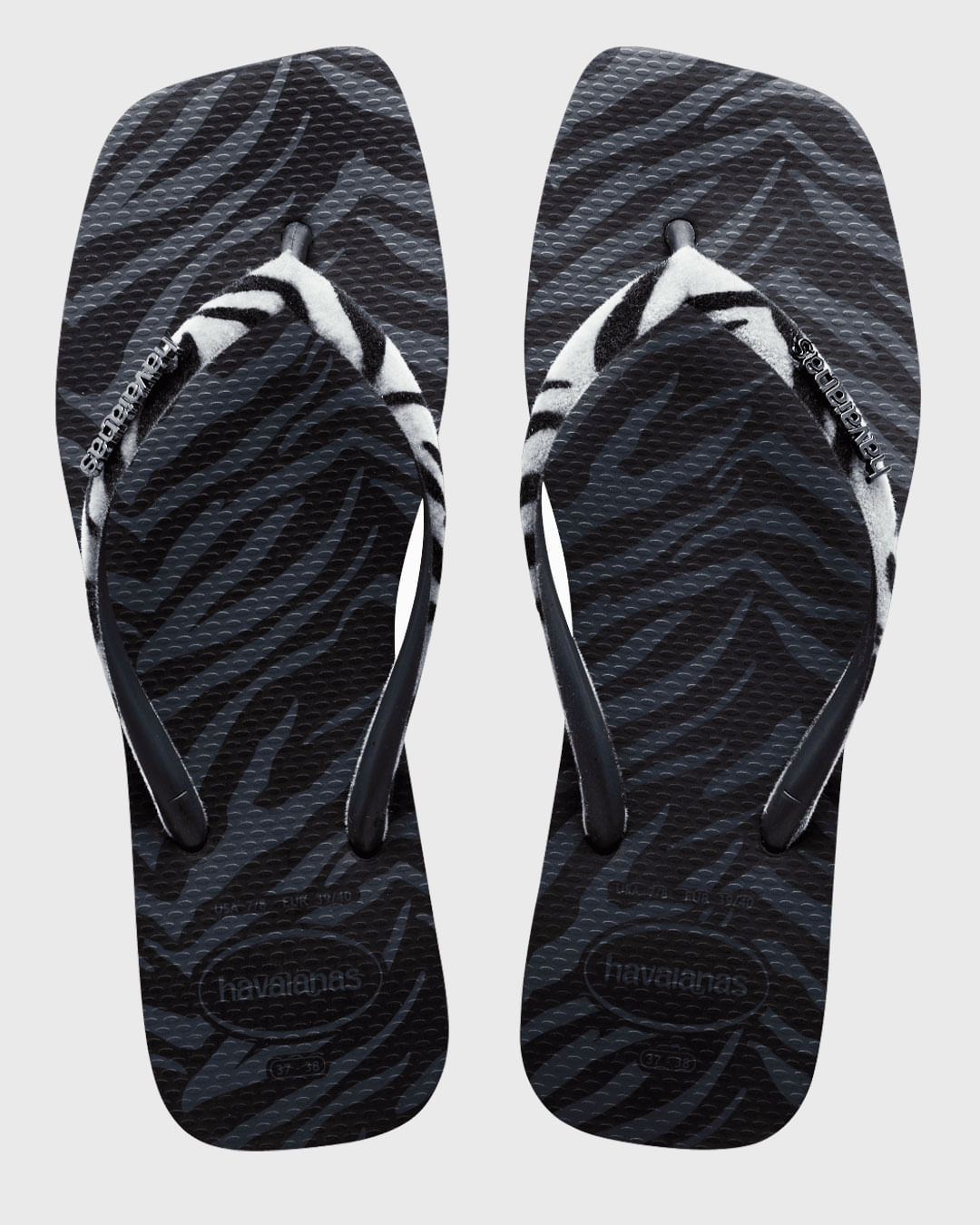 Chinelo Havaianas Feminino Square Velvet Preto
