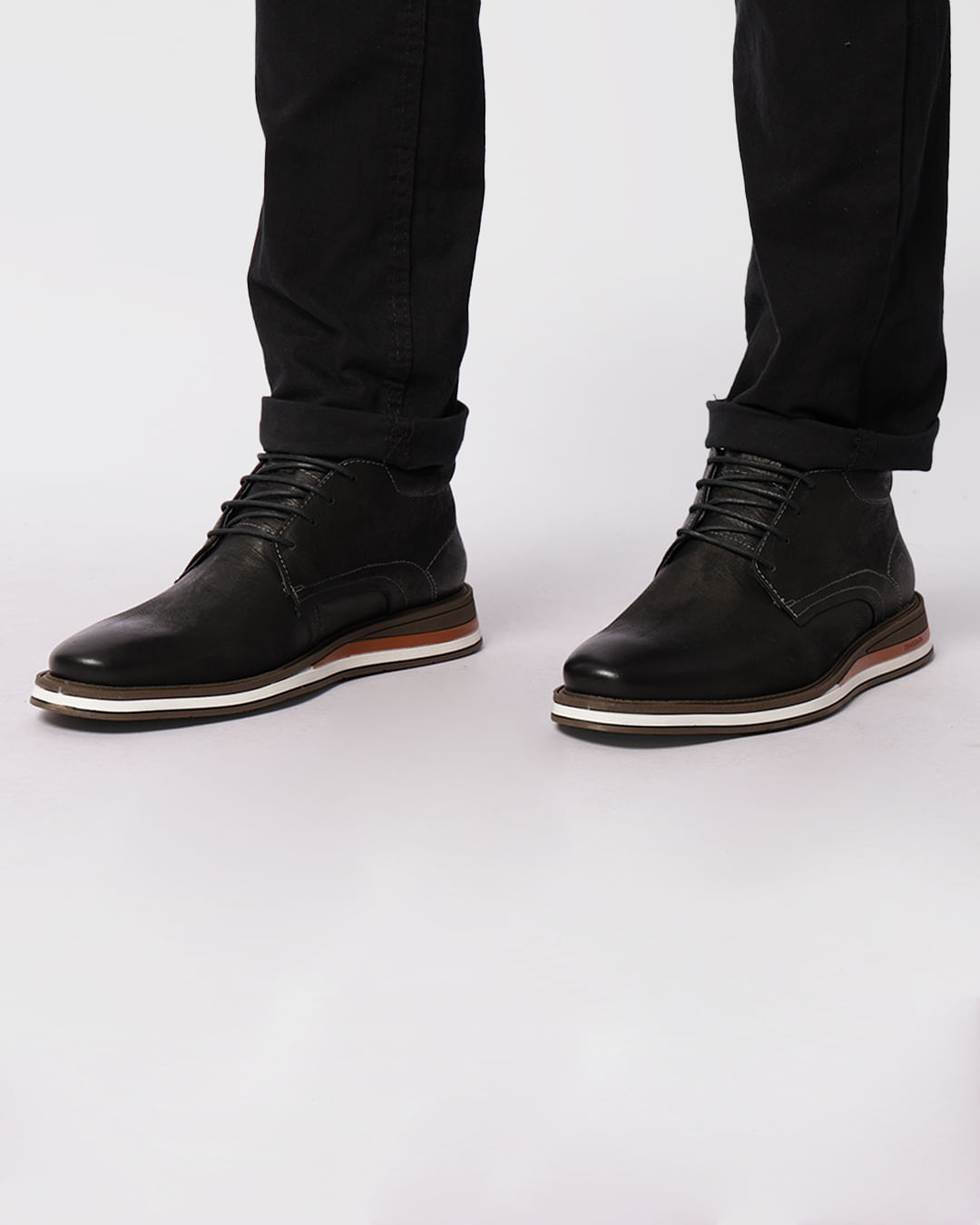 Boots Bota Preta Democrata Bota Masculina Democrata Couro Type Preta