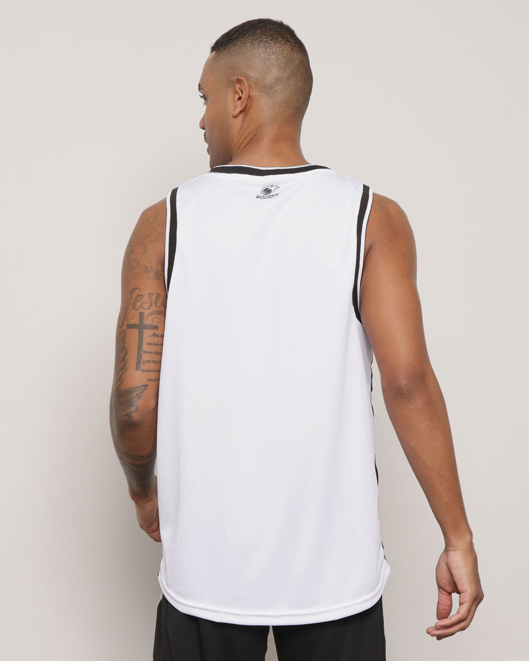 Regata Masculina Basquete Estampa Harlem Branca