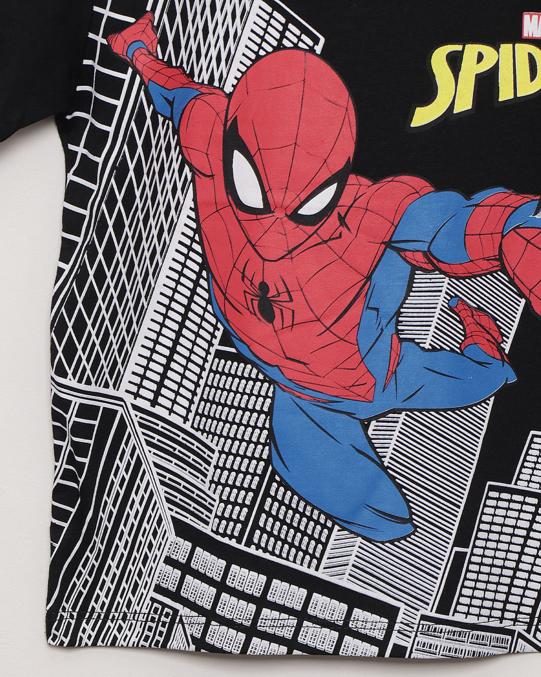 Camiseta Bebê Manga Curta Marvel Homem Aranha Preta