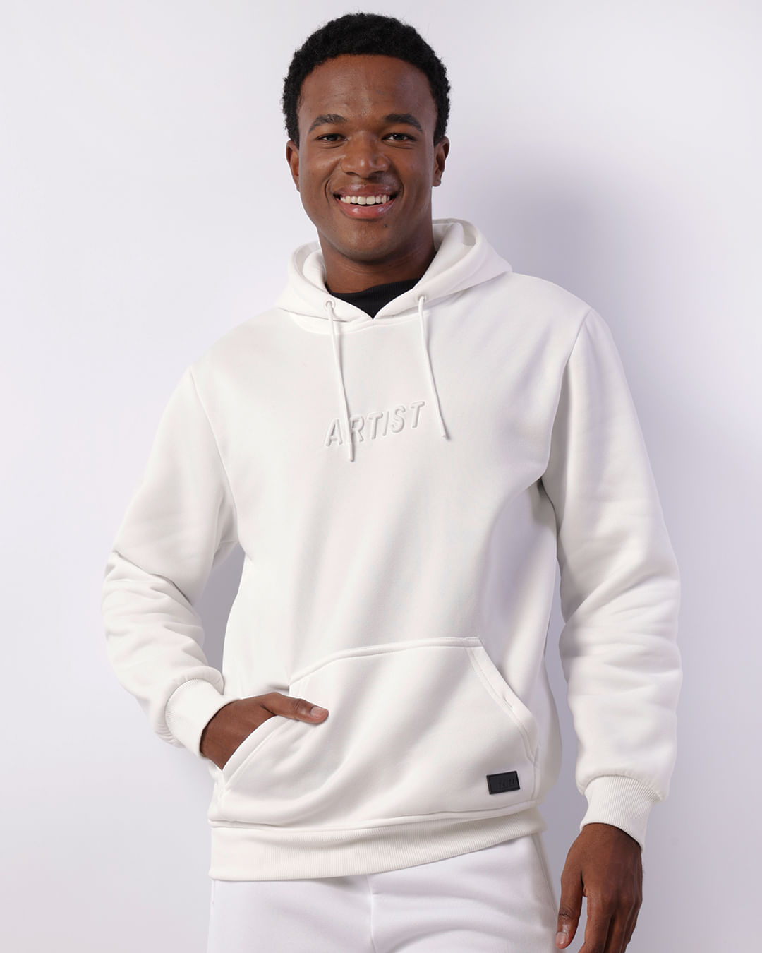 Blusão Moletom Masculino Estampa Emboss Life Branco