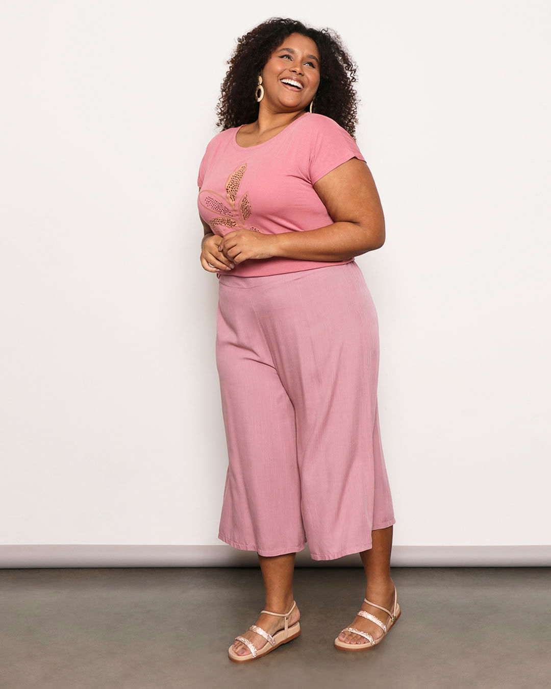 Plus Size CalÃ§a Pantacourt Com Camisa Jeans Pantacourt Viscose