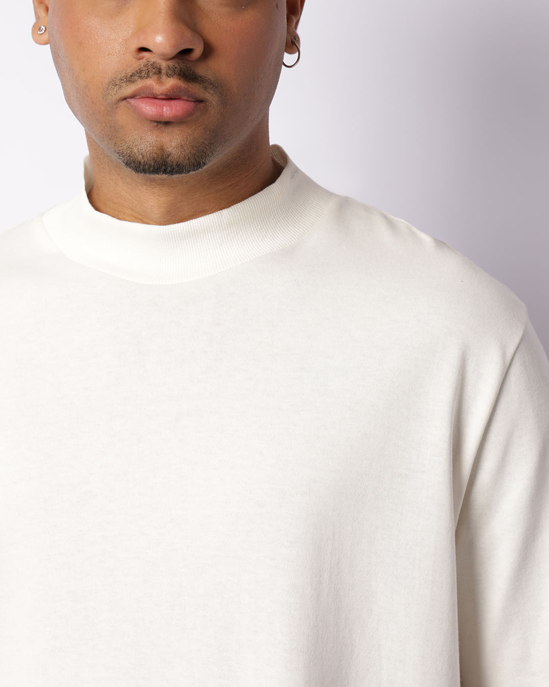 Camiseta Masculina Oversized Básica Manga Curta Off White