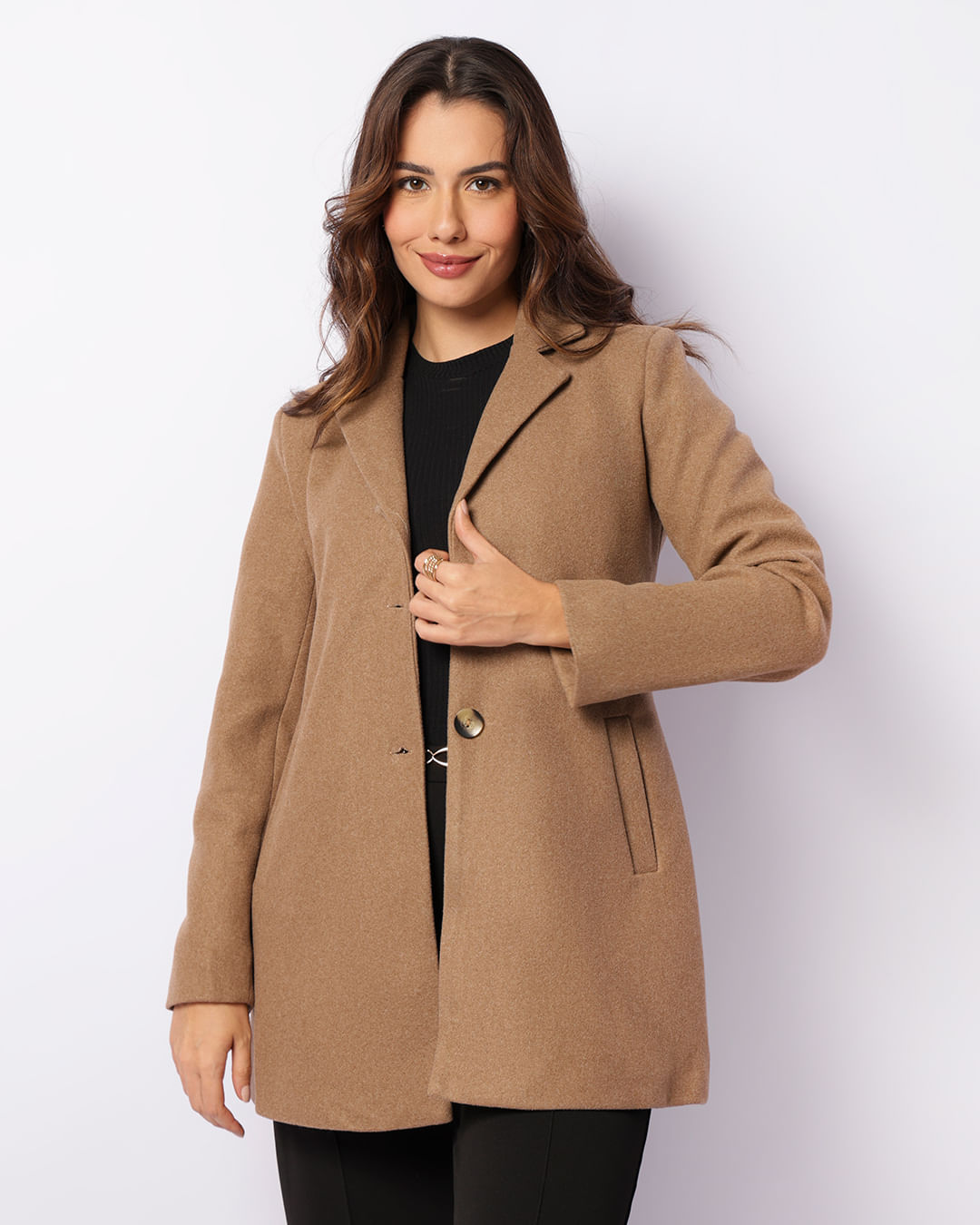 Feminino Inverno Casaco LÃ£ Batido Feminino PromoÃ§Ã£o Casaco