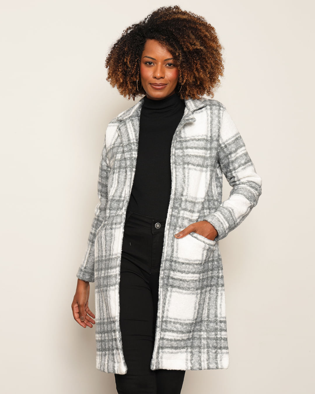 Casaco Alongado Casaco LÃ£ Batido Feminino PromoÃ§Ã£o Jaqueta Para