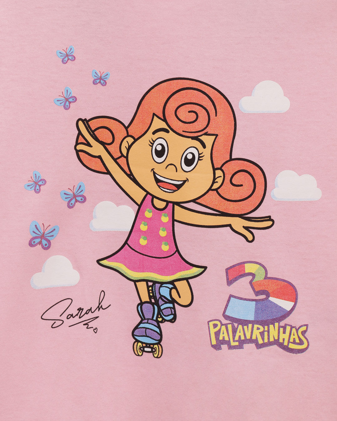 Blusa Bebê Manga Longa Estampa Palavrinhas Rosa Claro