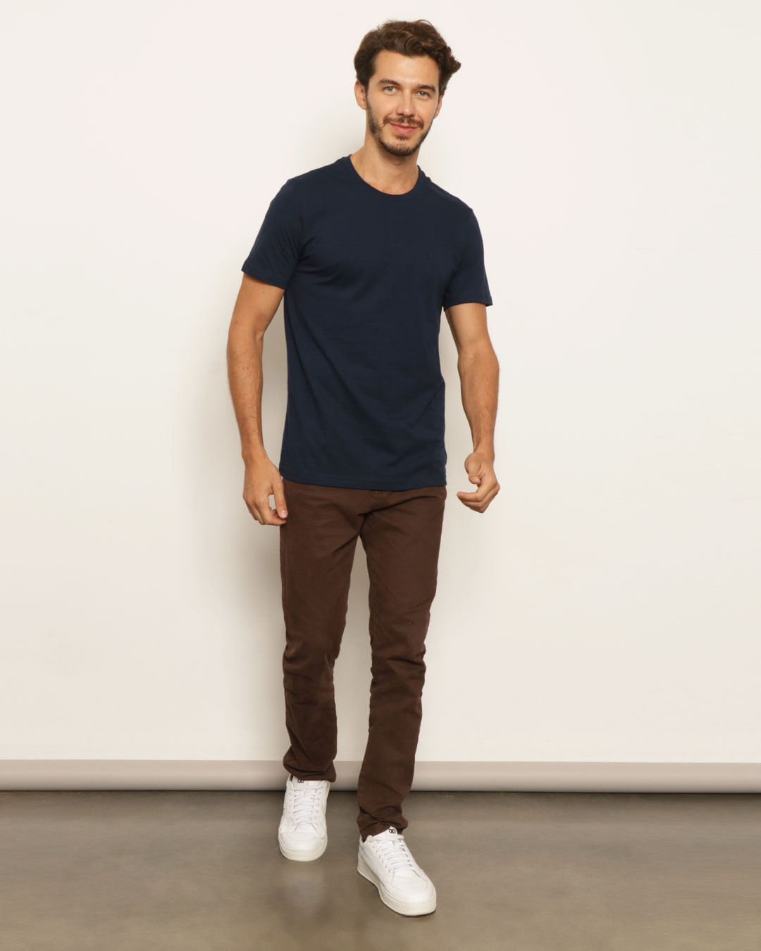 Camiseta Masculina Manga Curta Basica Marinho-1751976609691