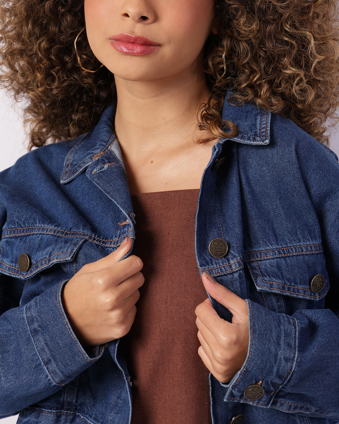 Jaqueta Jeans Feminina Curta Azul