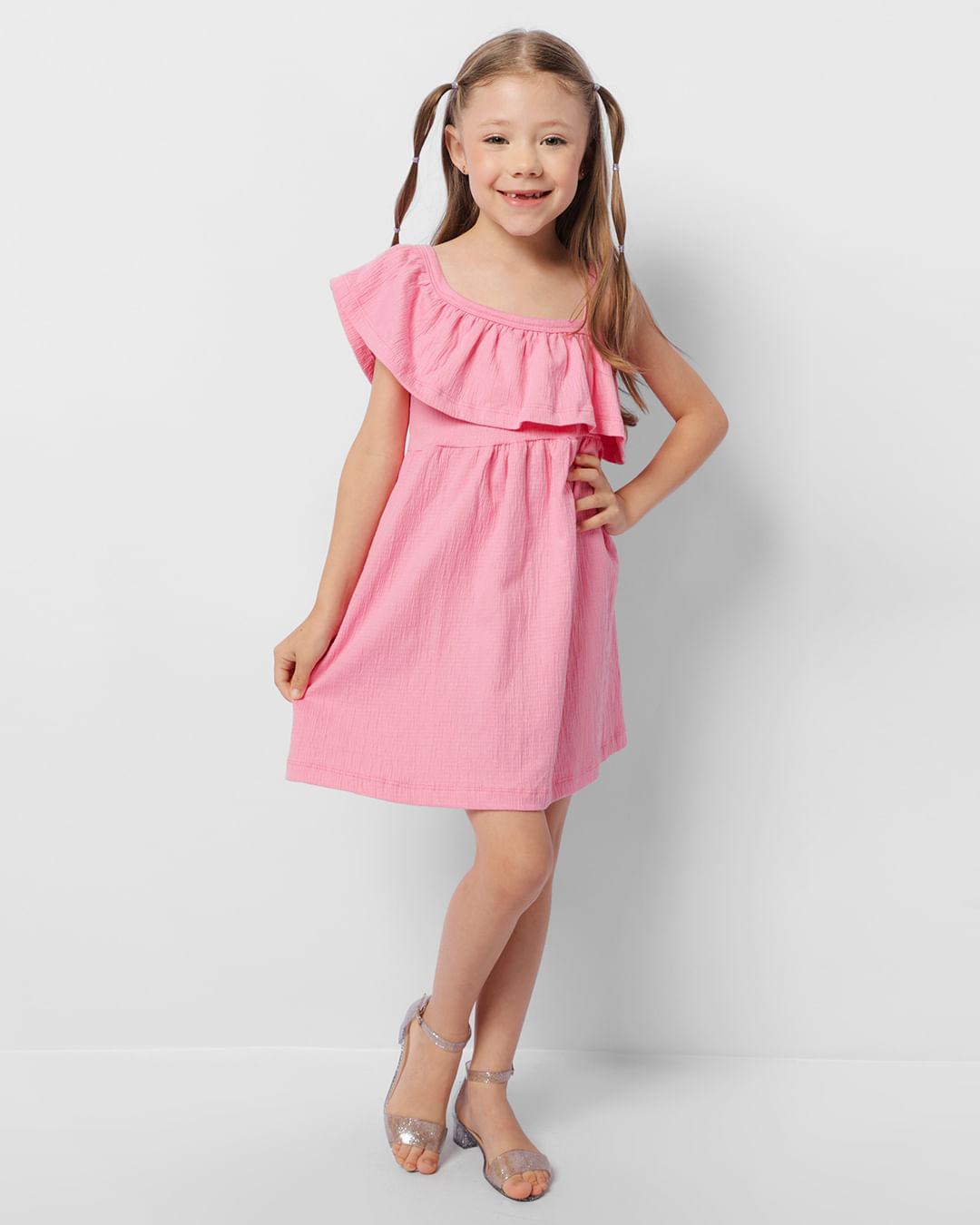 Vestido Menina Vestido De Um Ombro SÃ³ Infantil Vestido Infantil