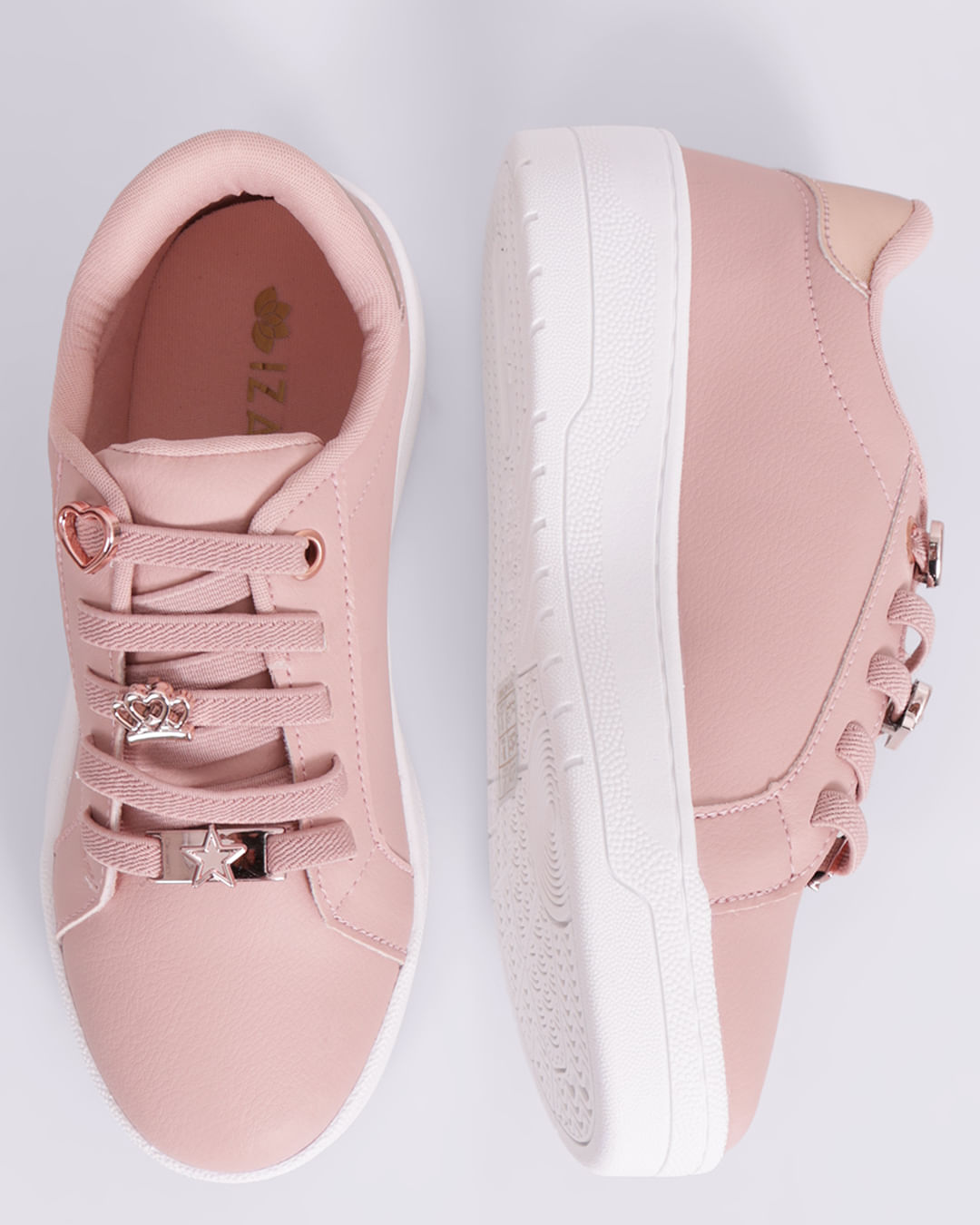 Tênis Infantil Casual com Aplicação Rosa