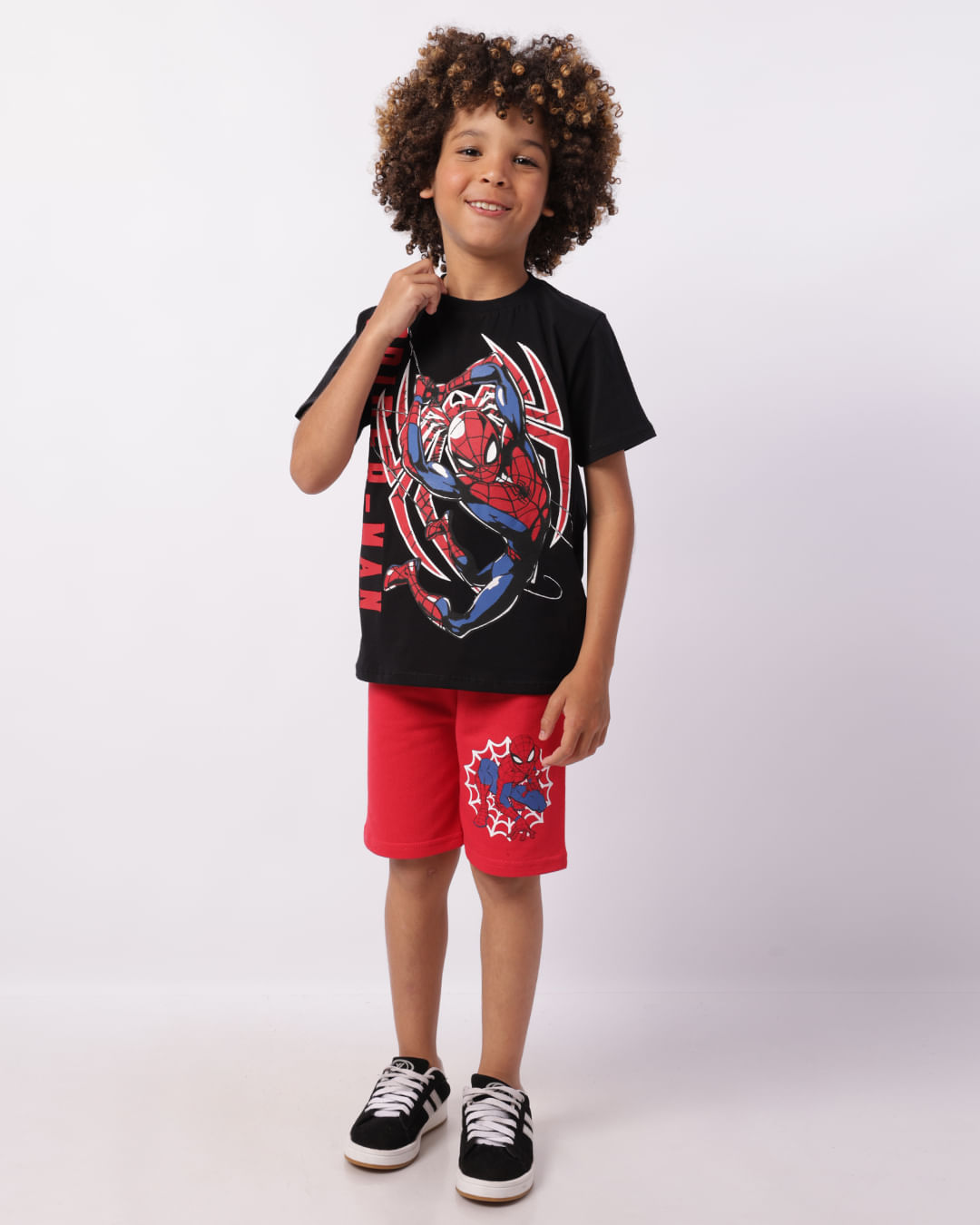 Bermuda Infantil Moletinho Marvel Homem Aranha Vermelha