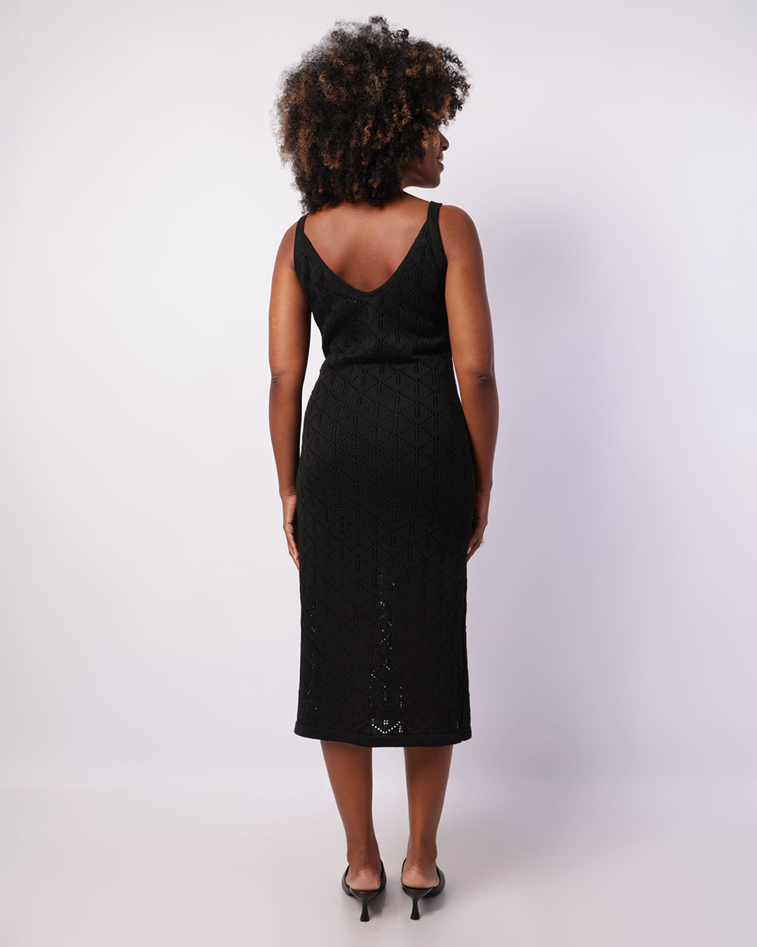 Vestido Feminino Midi Tricô Preto