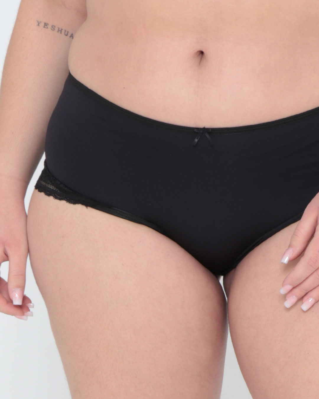 Calcinha Avulsa Plus Size Caleçon c/Renda