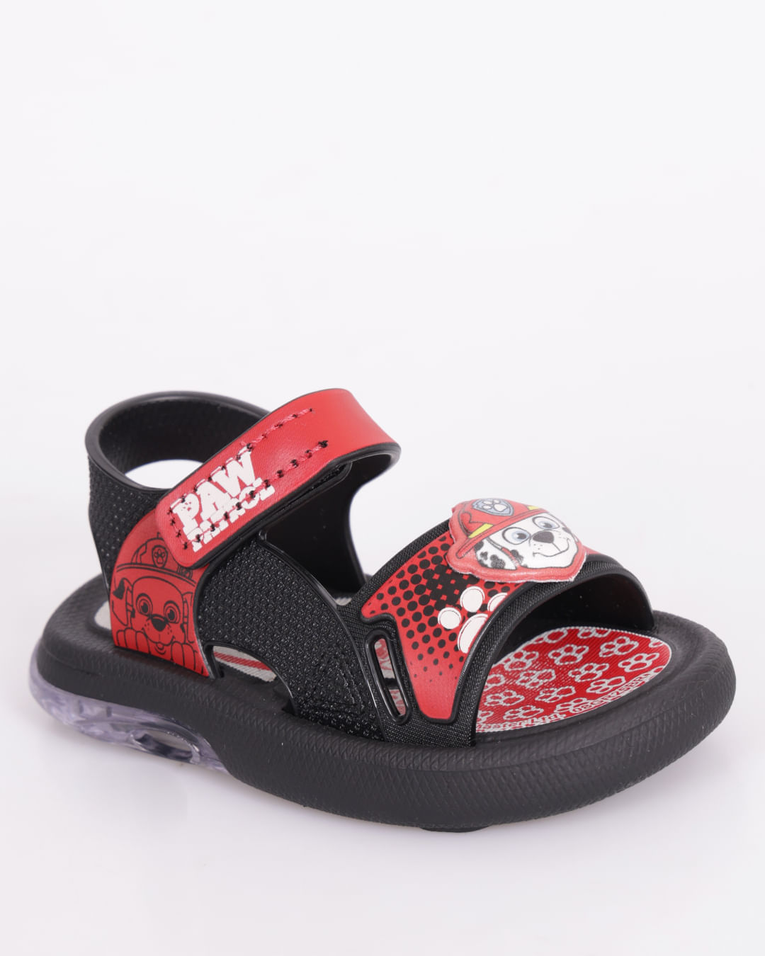 Sandália Bebê Papete Patrulha Canina com Led Vermelha
