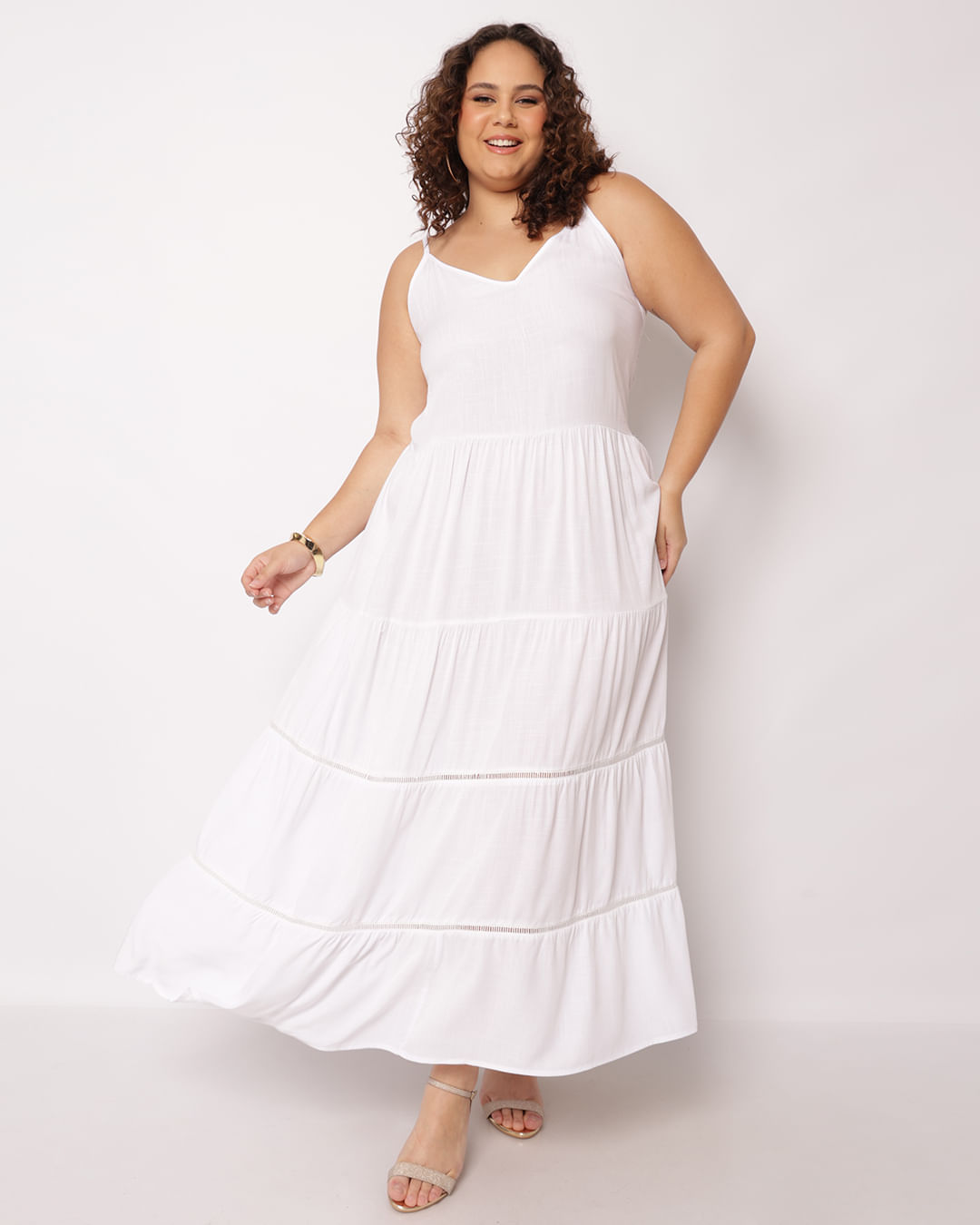 Vestido Plus Size Feminino Berry Longo Três Marias Viscose