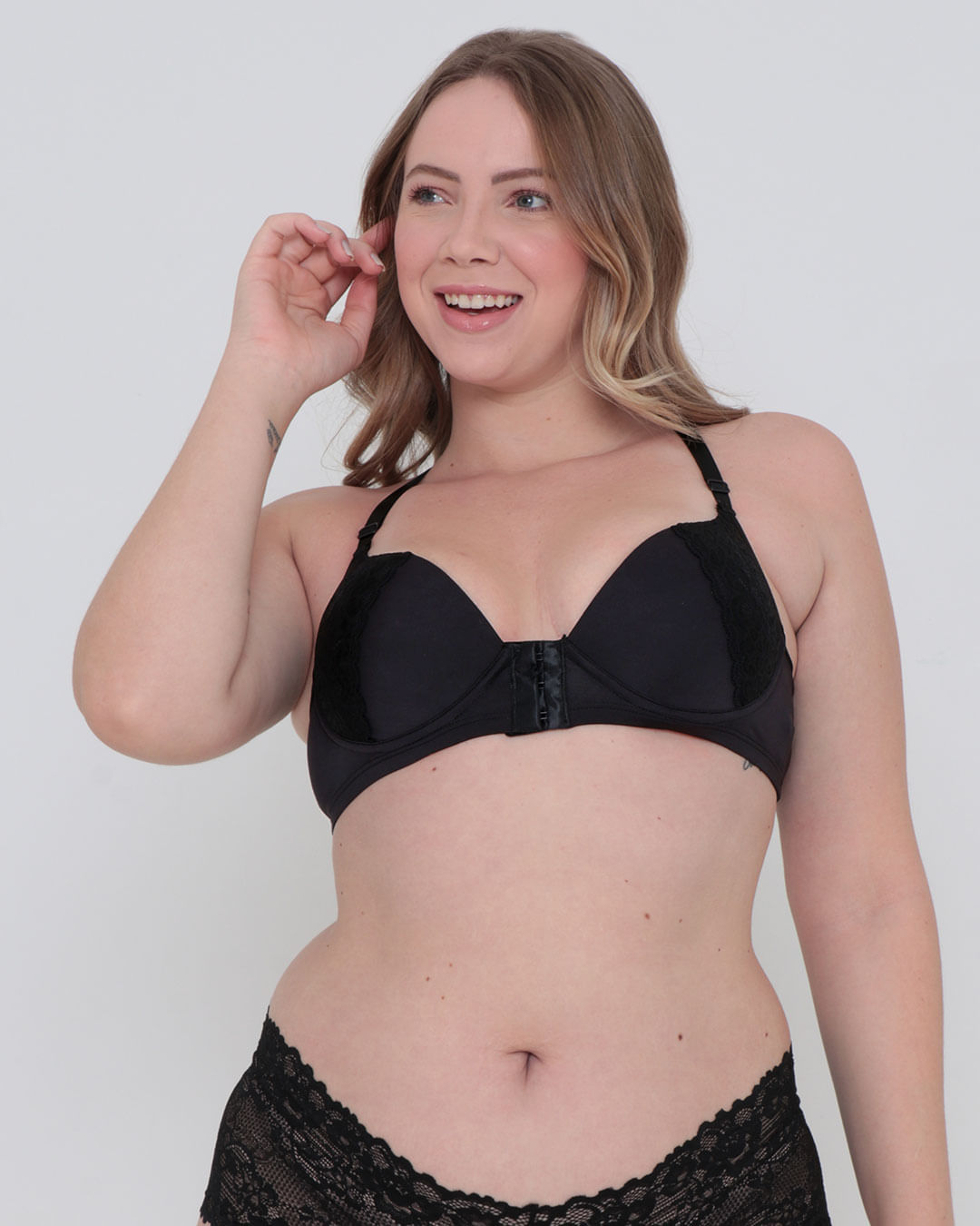 Sutiã Plus Size Nadador Avulso Renda Preto